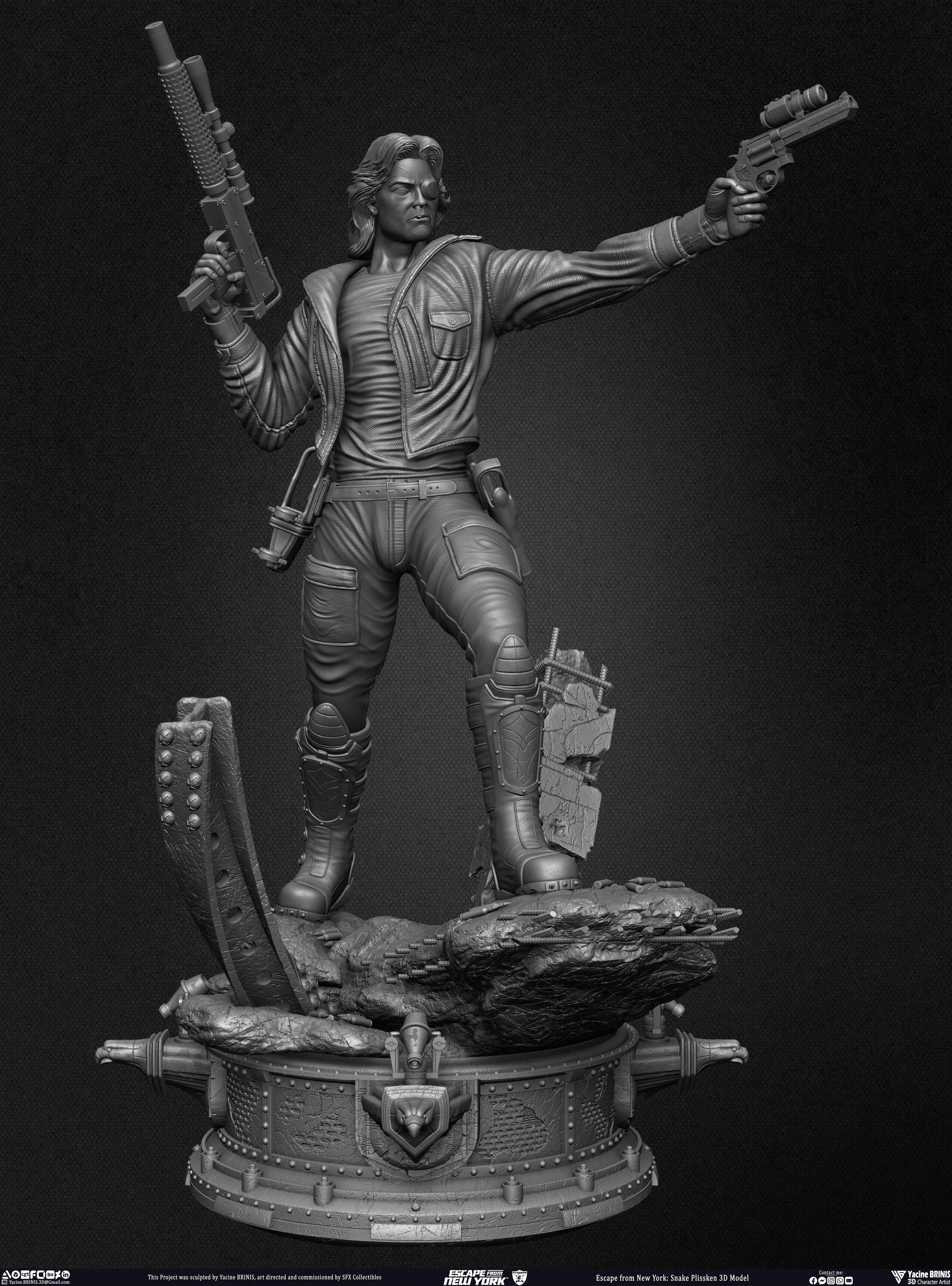 Escape from New York Snake Plissken sculpted by Yacine BRINIS 011