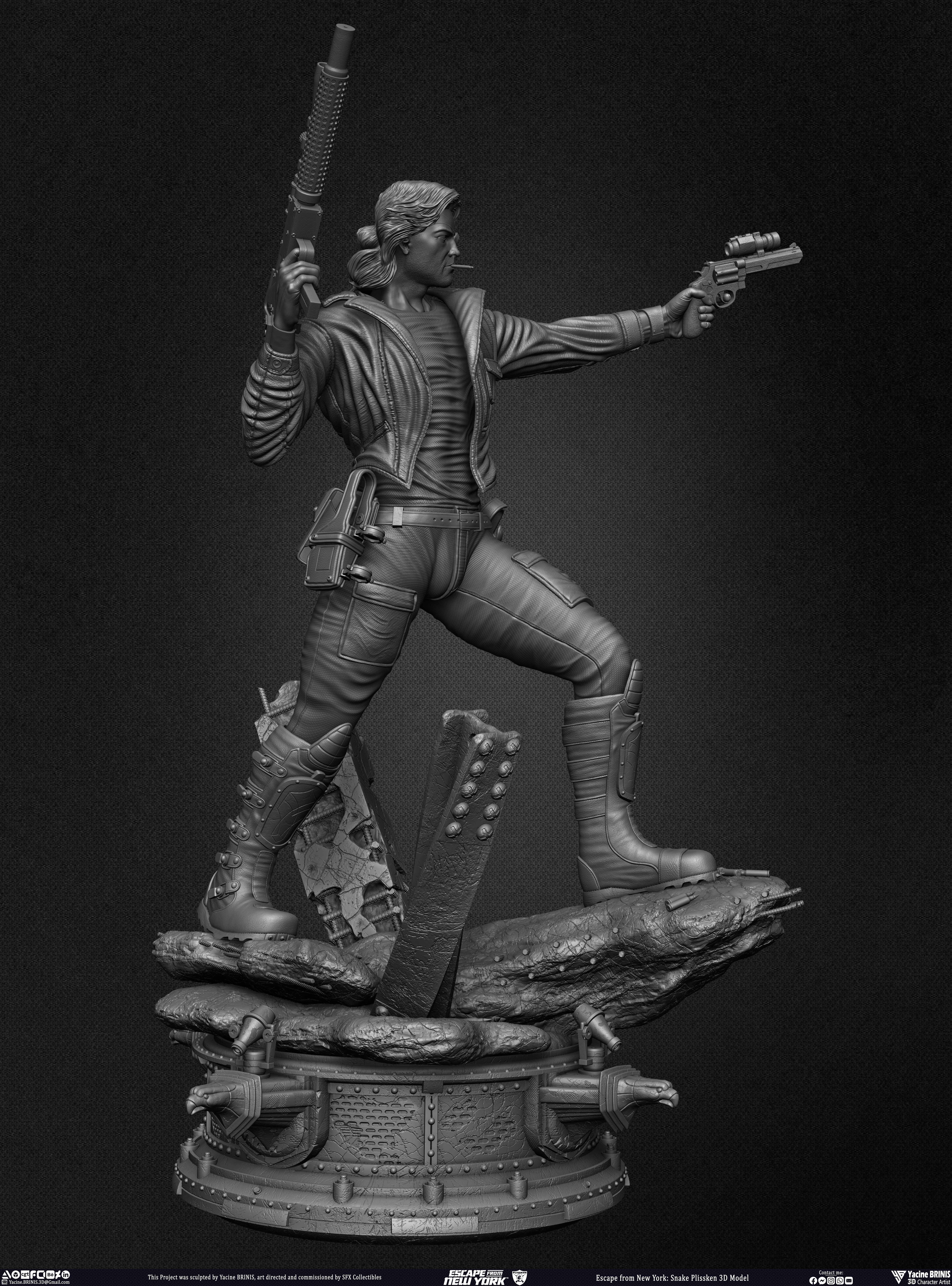 Escape from New York Snake Plissken sculpted by Yacine BRINIS 016
