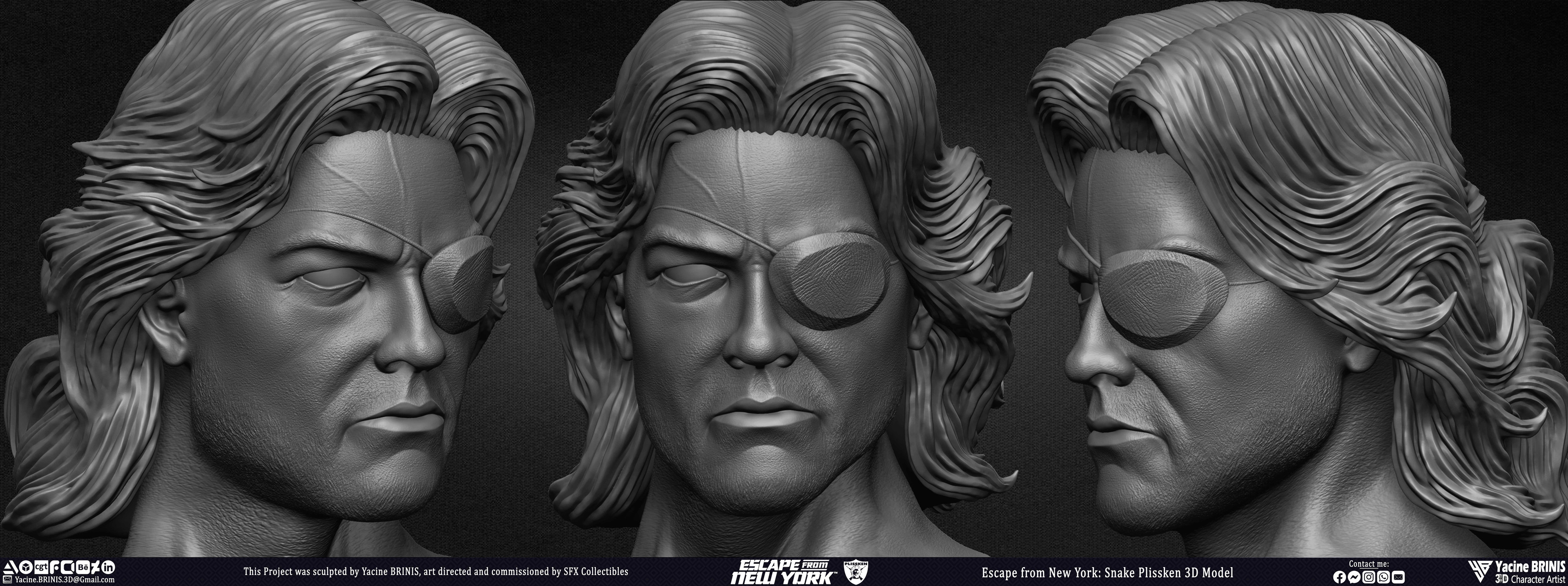 Escape from New York Snake Plissken sculpted by Yacine BRINIS 020