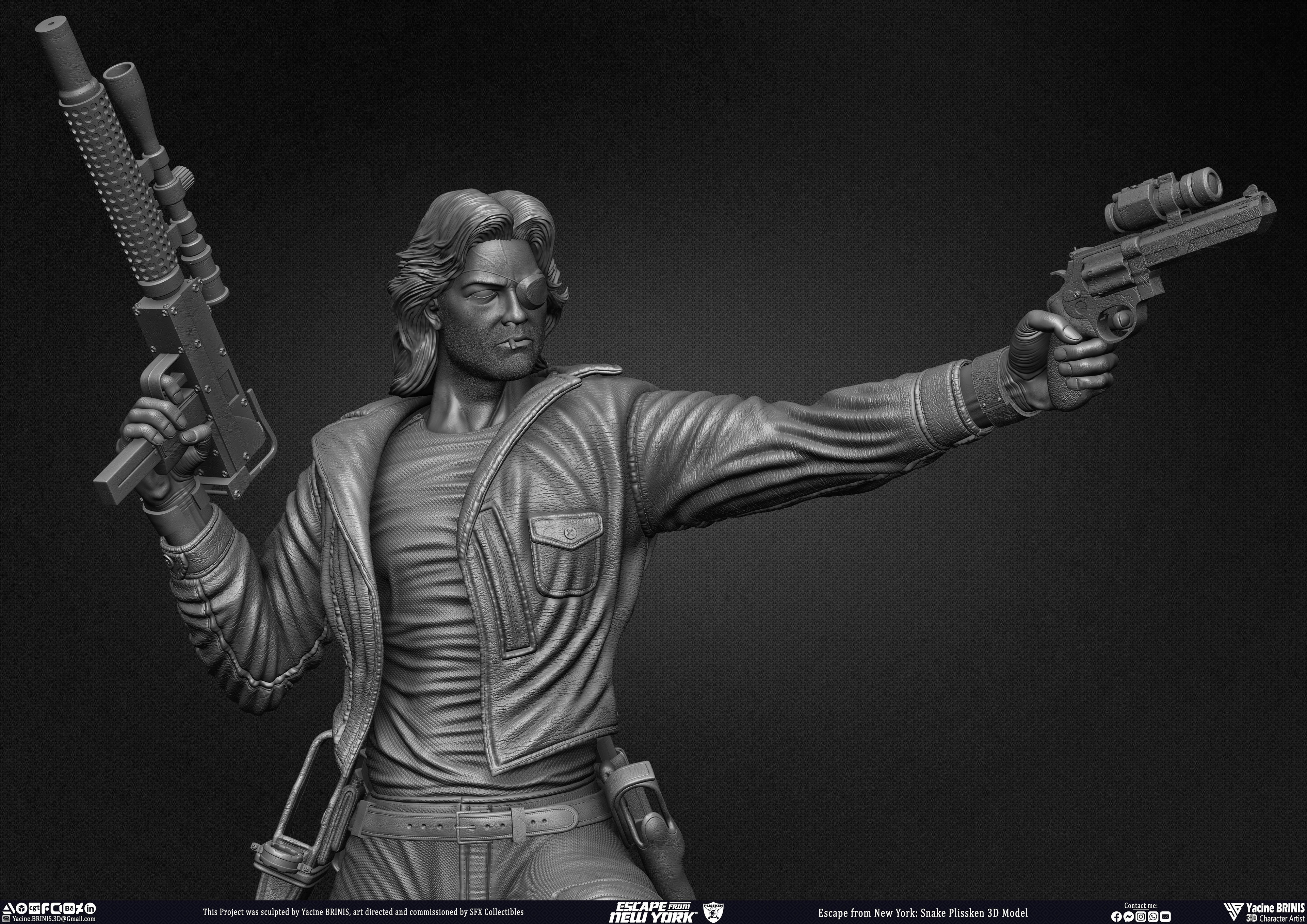 Escape from New York Snake Plissken sculpted by Yacine BRINIS 028