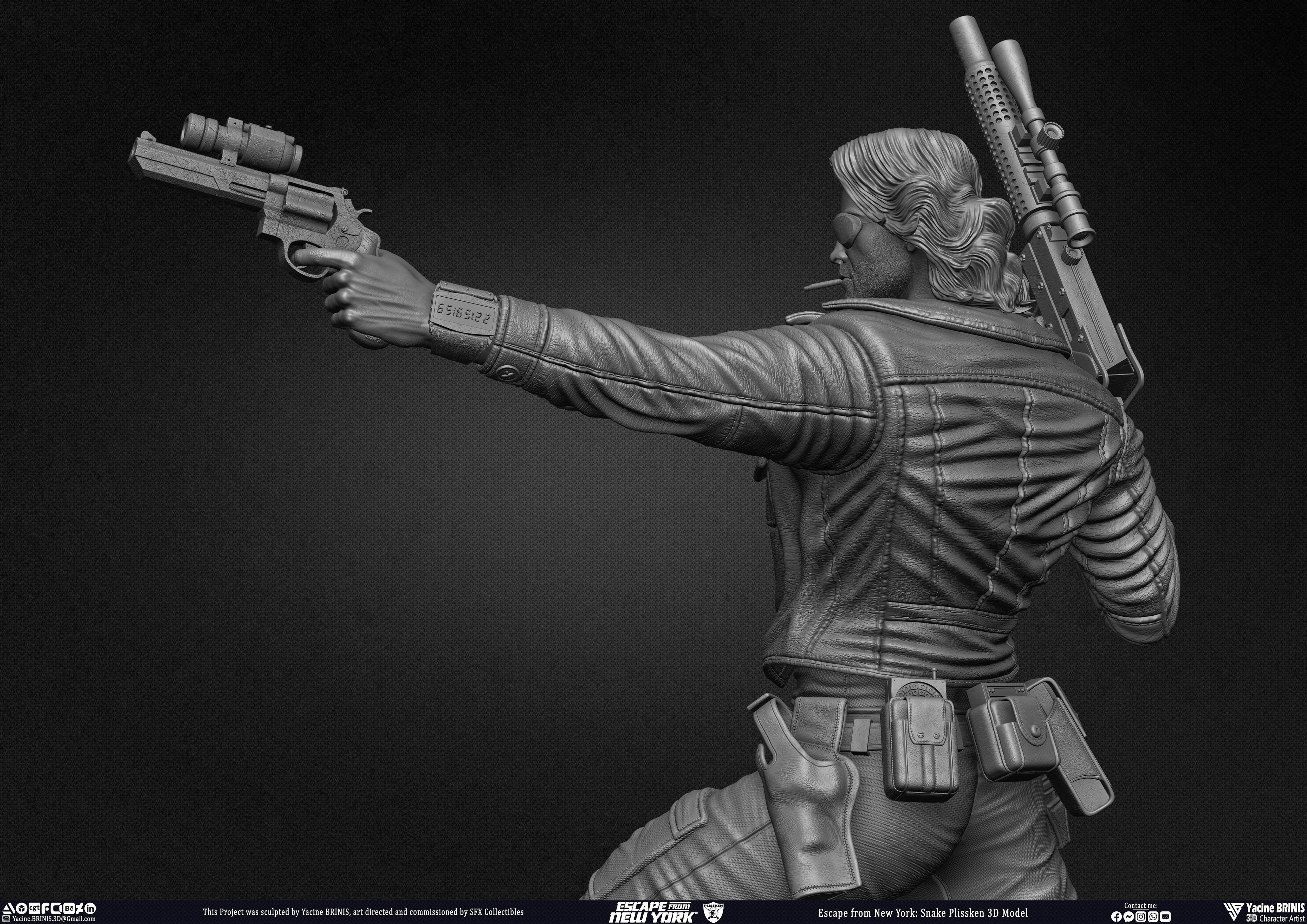 Escape from New York Snake Plissken sculpted by Yacine BRINIS 030