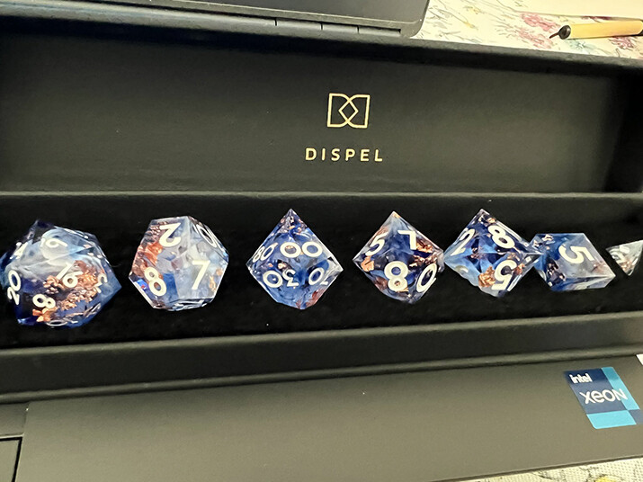 my dice for him