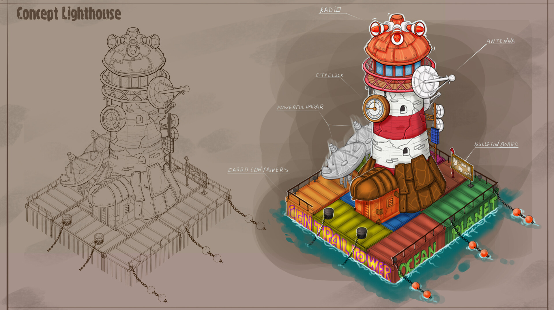 ArtStation - Concept Lighthouse Post Apocalyptic Mobile Game 2020 Project