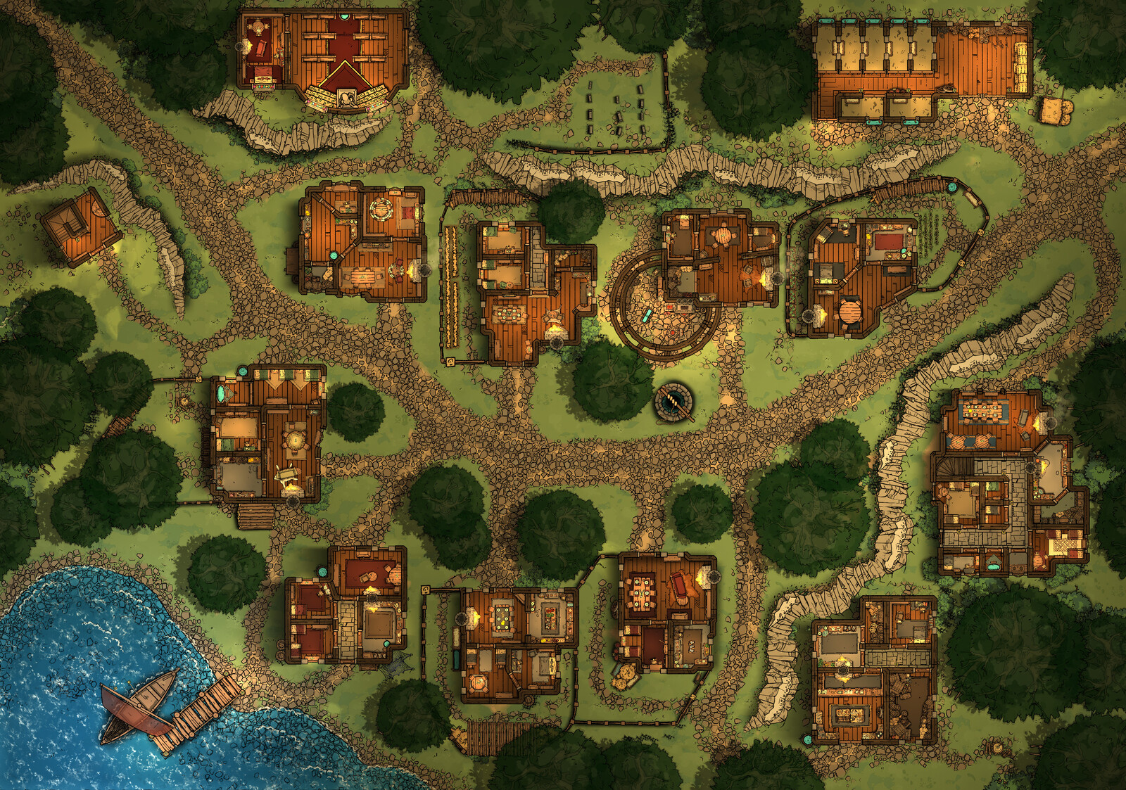 Battlemap | Restored Village of Conyberry | Phases 1-4 [94 x 83]
