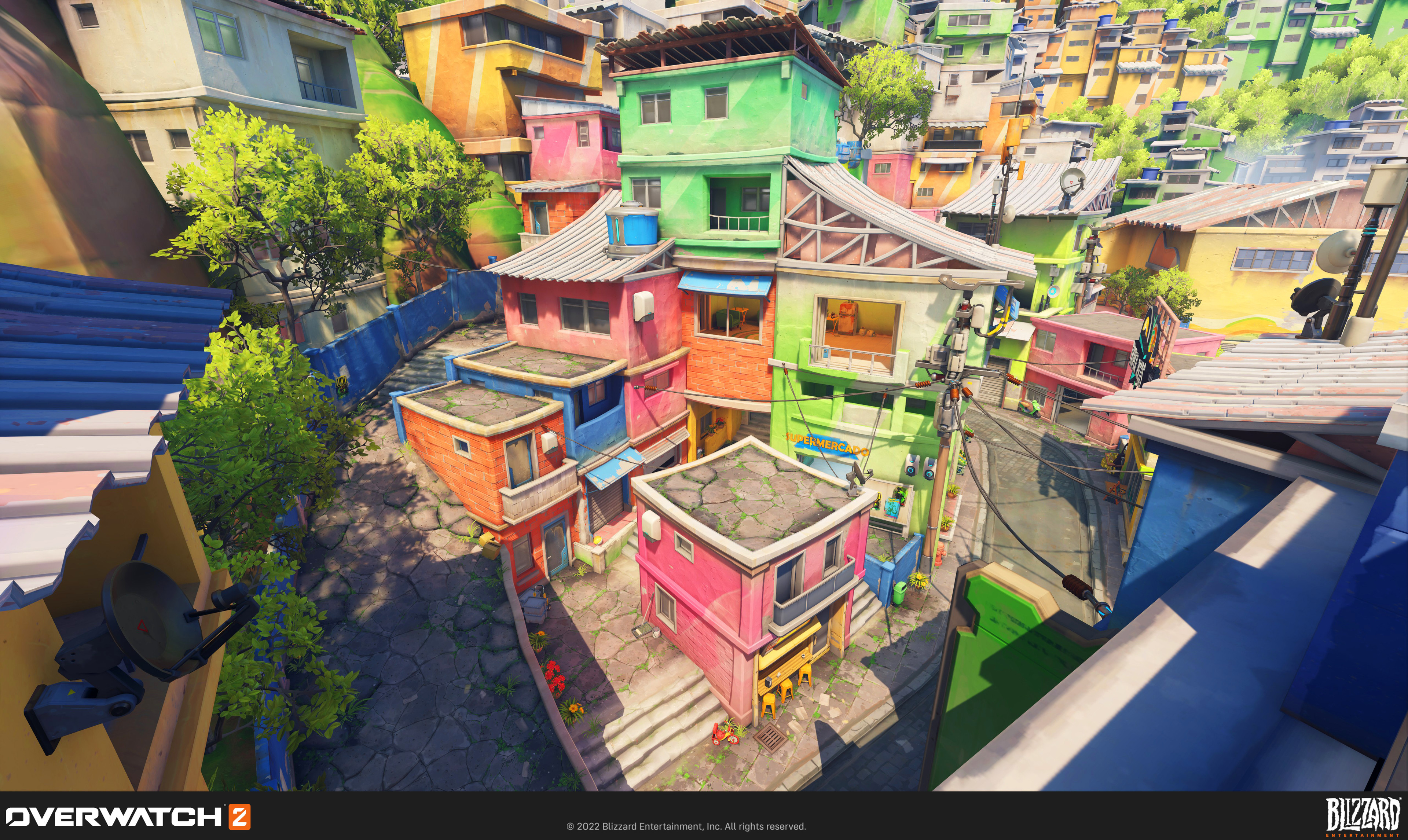 The favela architecture and tileable textures here were created by Thiago Klafke!