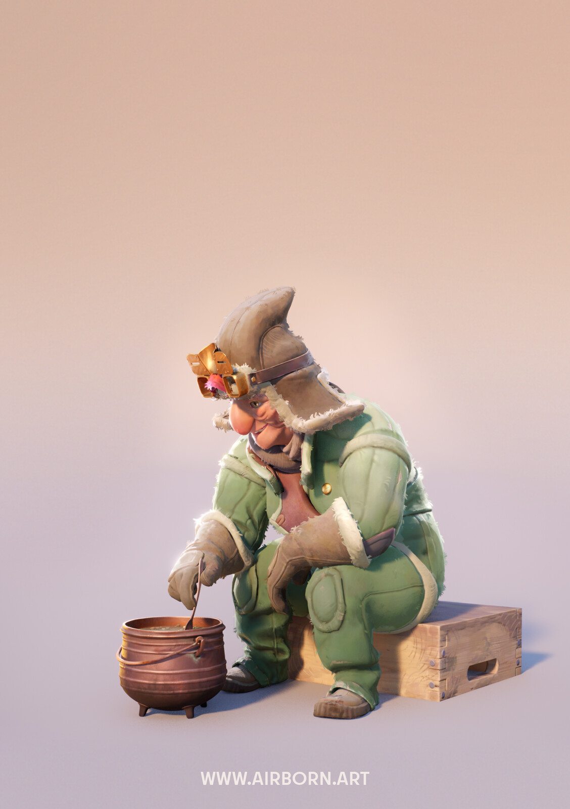 Main Artist: Steffen Unger
Supporting Artists: Manuel Virks - Shadersetup and tuning, Matthieu Schneider Hat Highpoly Sculpt. Kettle and spoon by Ezgi Bulut, Crate by Malwina Czech