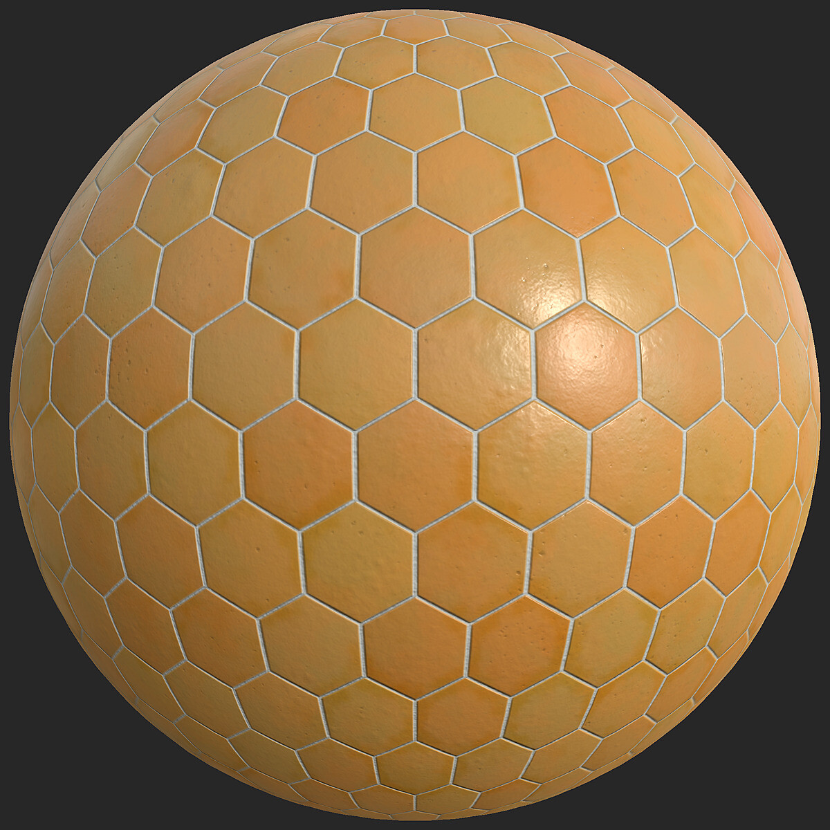 ArtStation - Hexagonal Orange Porcelain Tiles