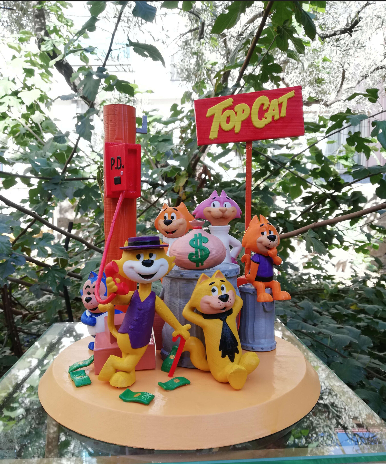 ArtStation Top Cat Diorama 3D printed