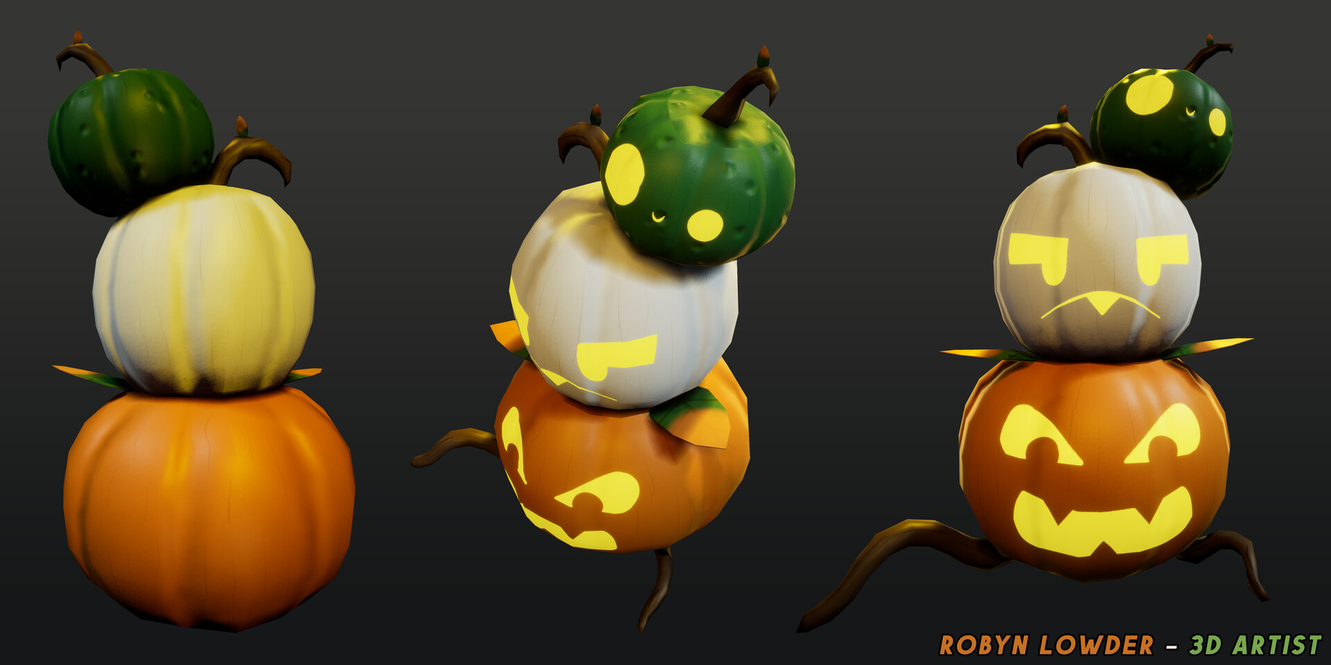 Robyn Lowder - Pumpkin Stack! - 2D Concept to 3D Asset
