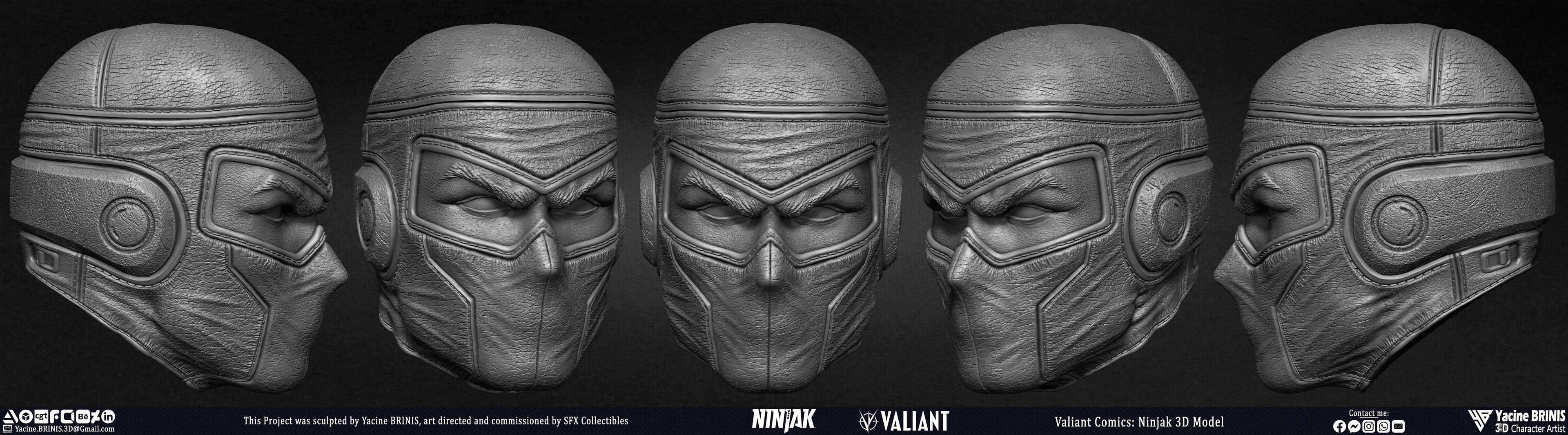 Ninjak Valiant Comics sculpted by Yacine BRINIS 011 real-time face