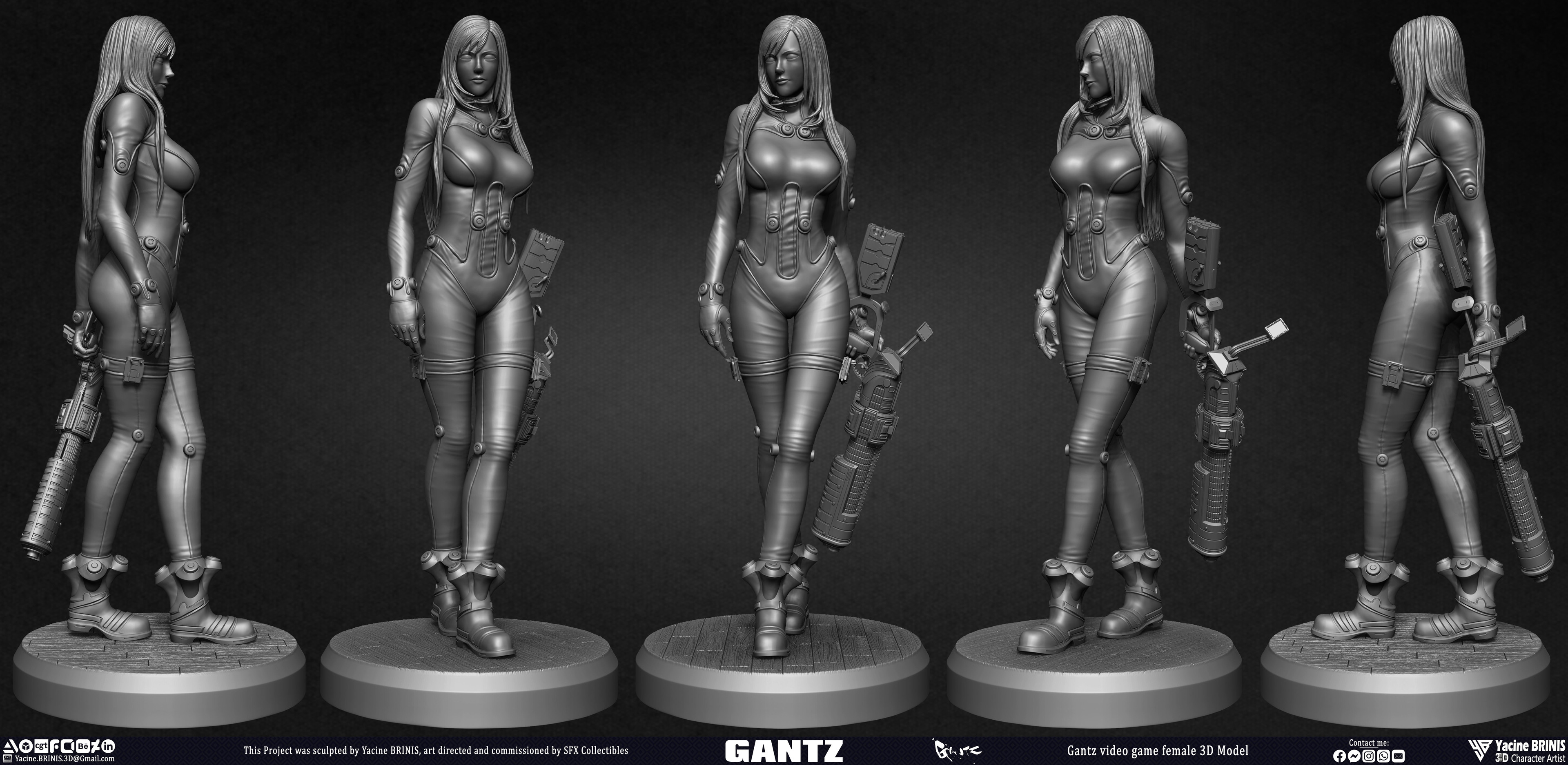 Gantz Video Game Female 3D Model sculpted by Yacine BRINIS 002