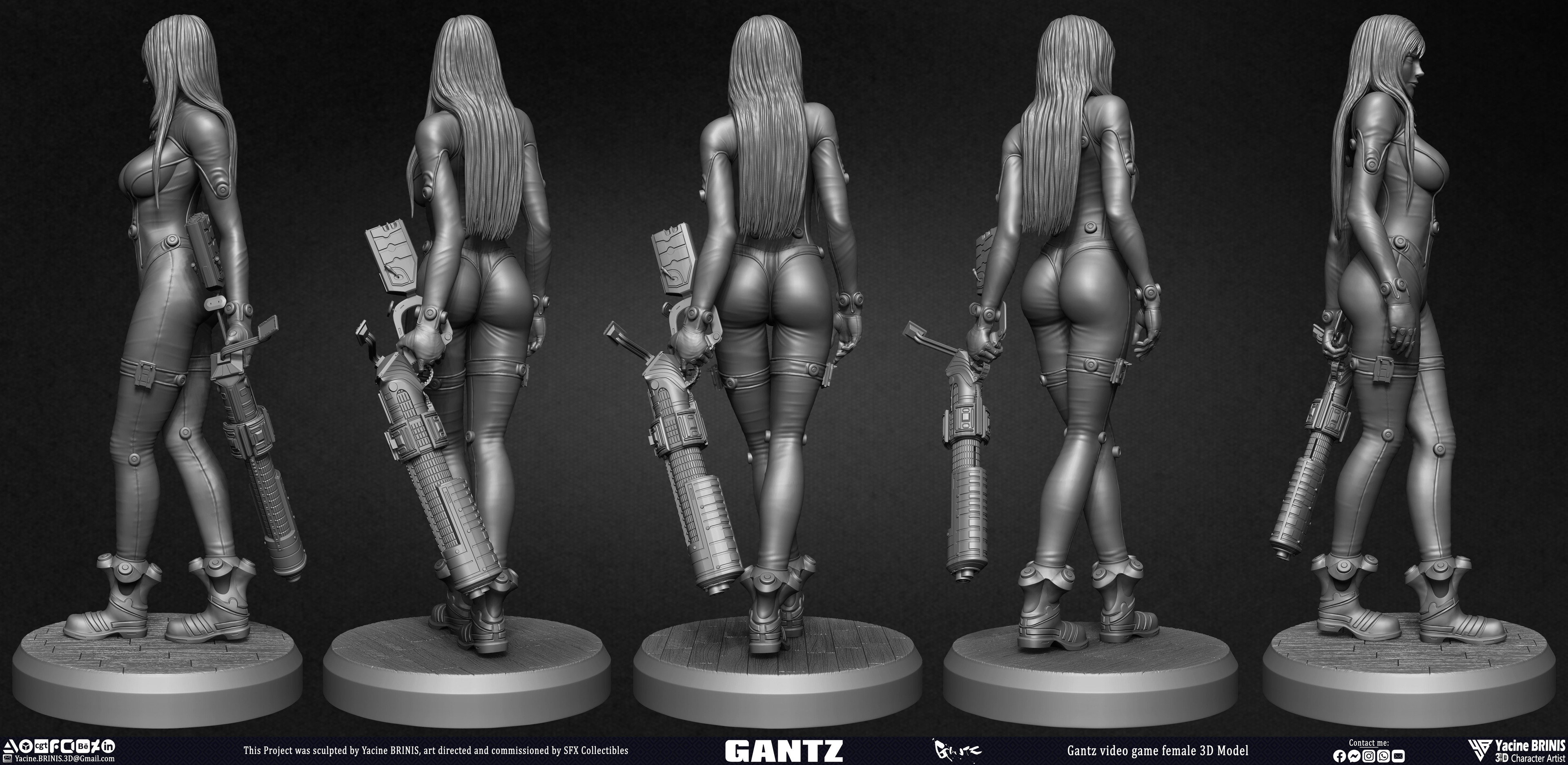 Gantz Video Game Female 3D Model sculpted by Yacine BRINIS 003