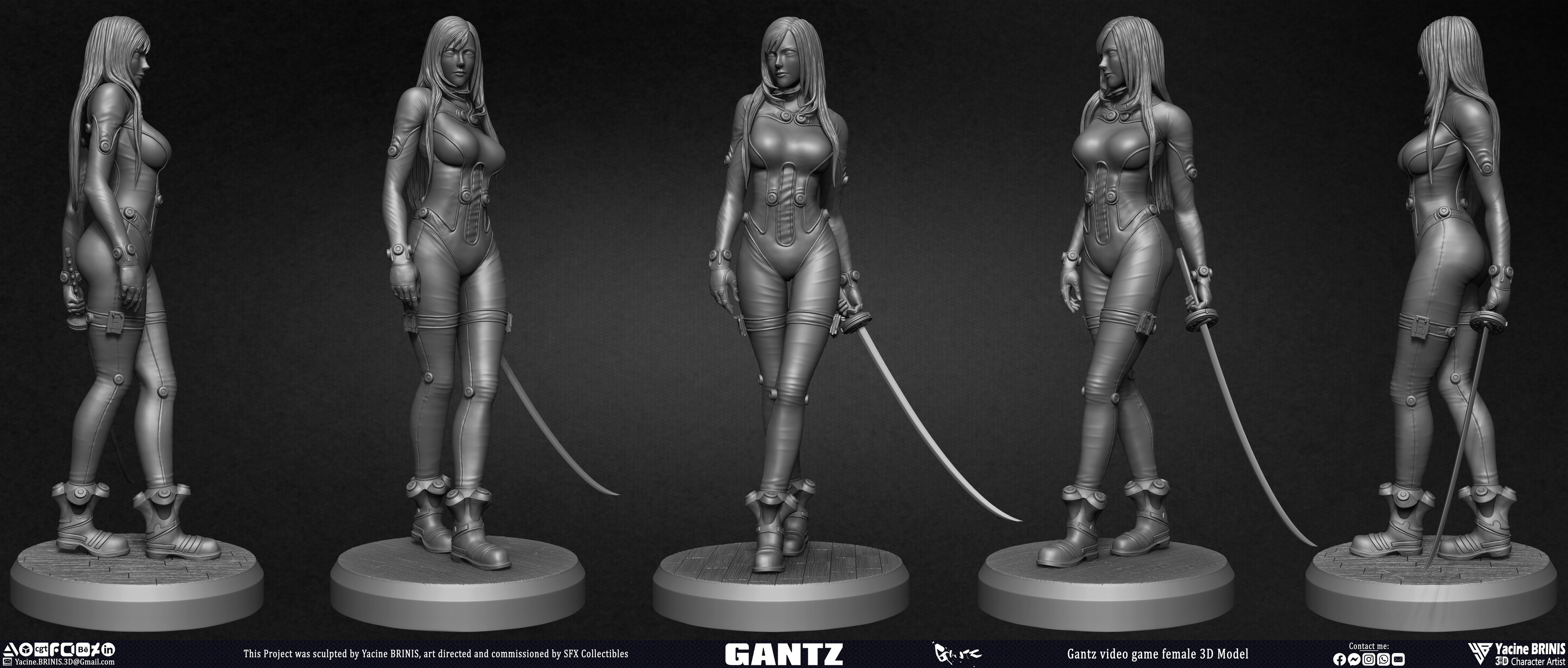 Gantz Video Game Female 3D Model sculpted by Yacine BRINIS 004