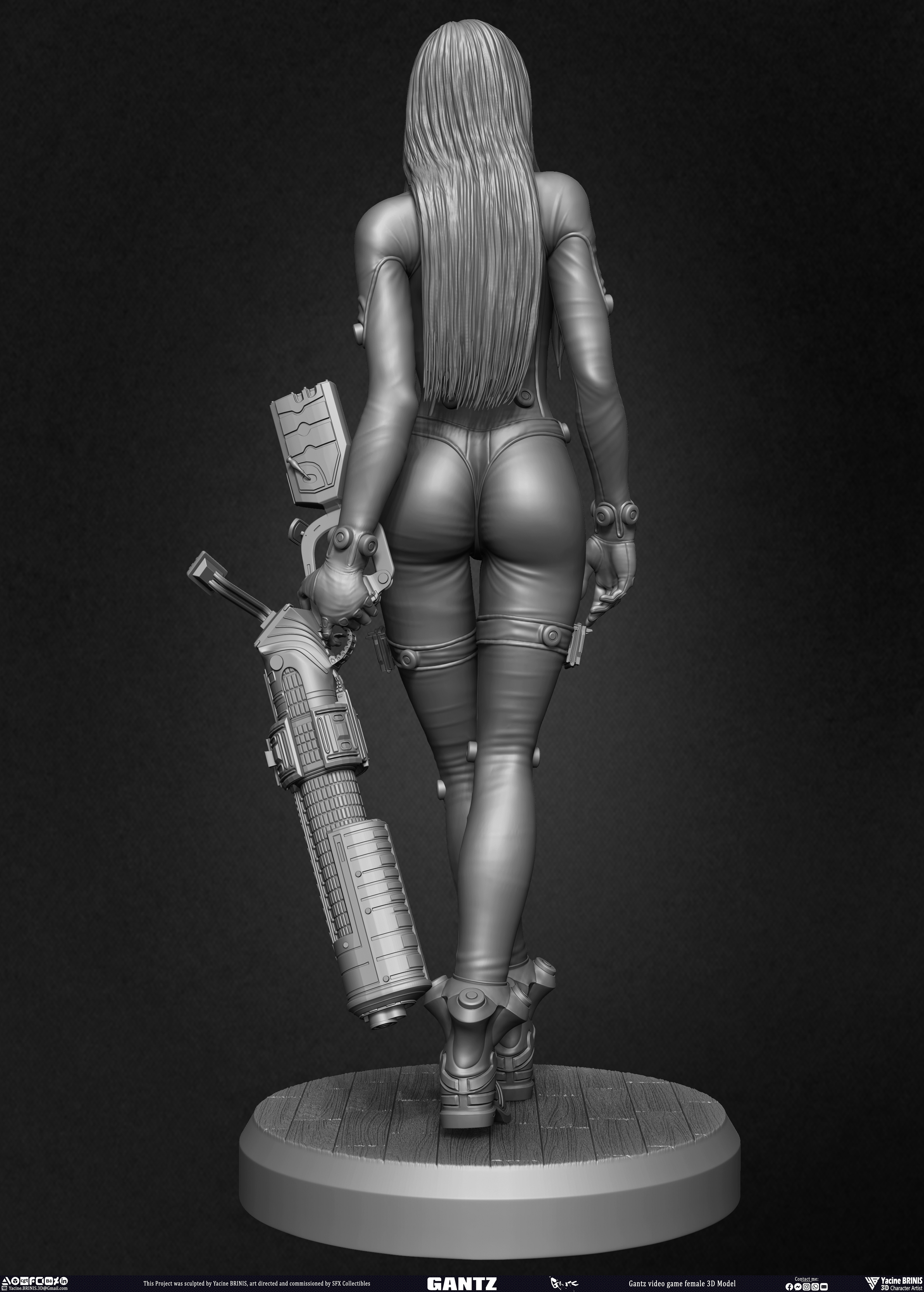 Gantz Video Game Female 3D Model sculpted by Yacine BRINIS 008