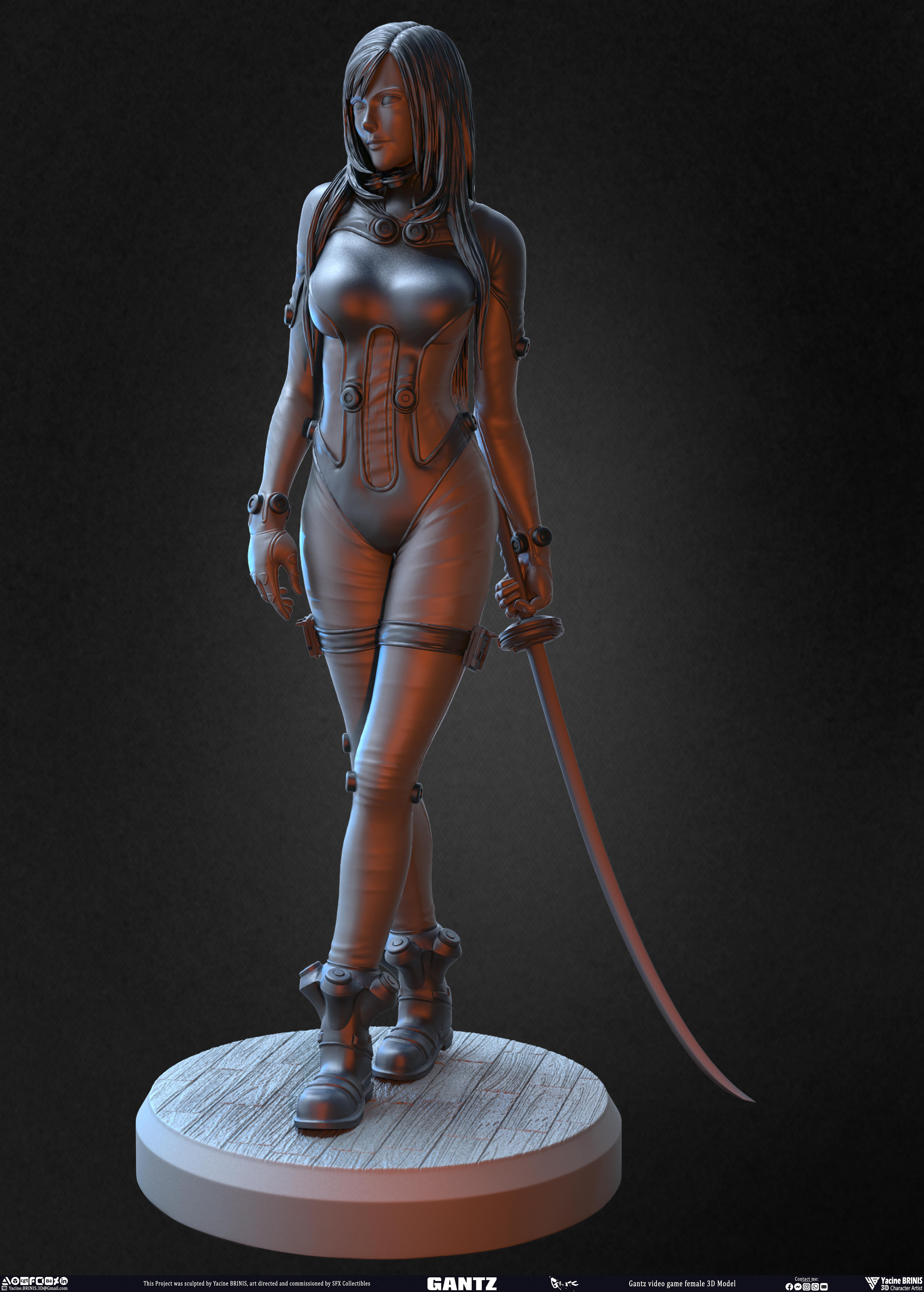 Gantz Video Game Female 3D Model sculpted by Yacine BRINIS 016