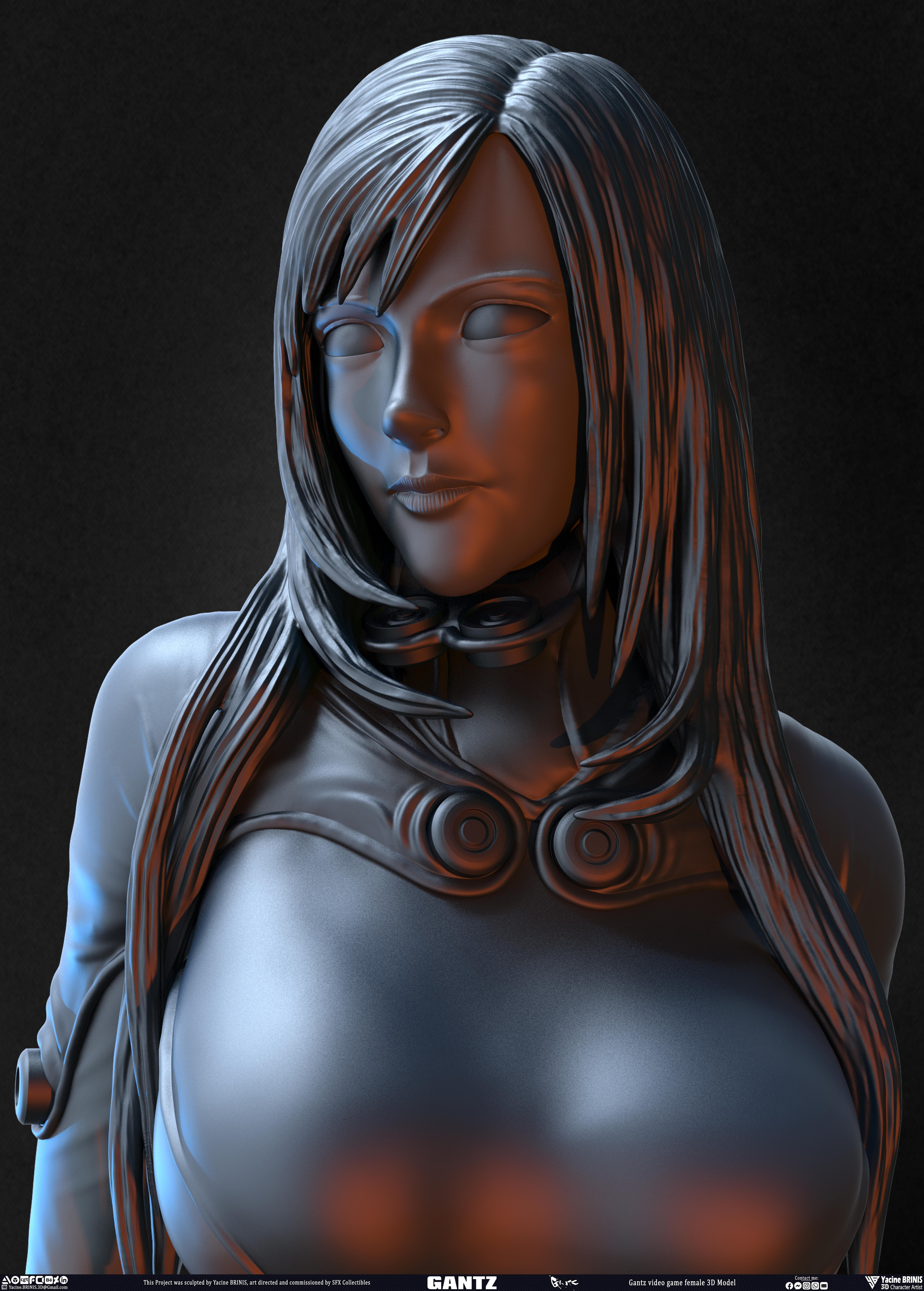 Gantz Video Game Female 3D Model sculpted by Yacine BRINIS 017