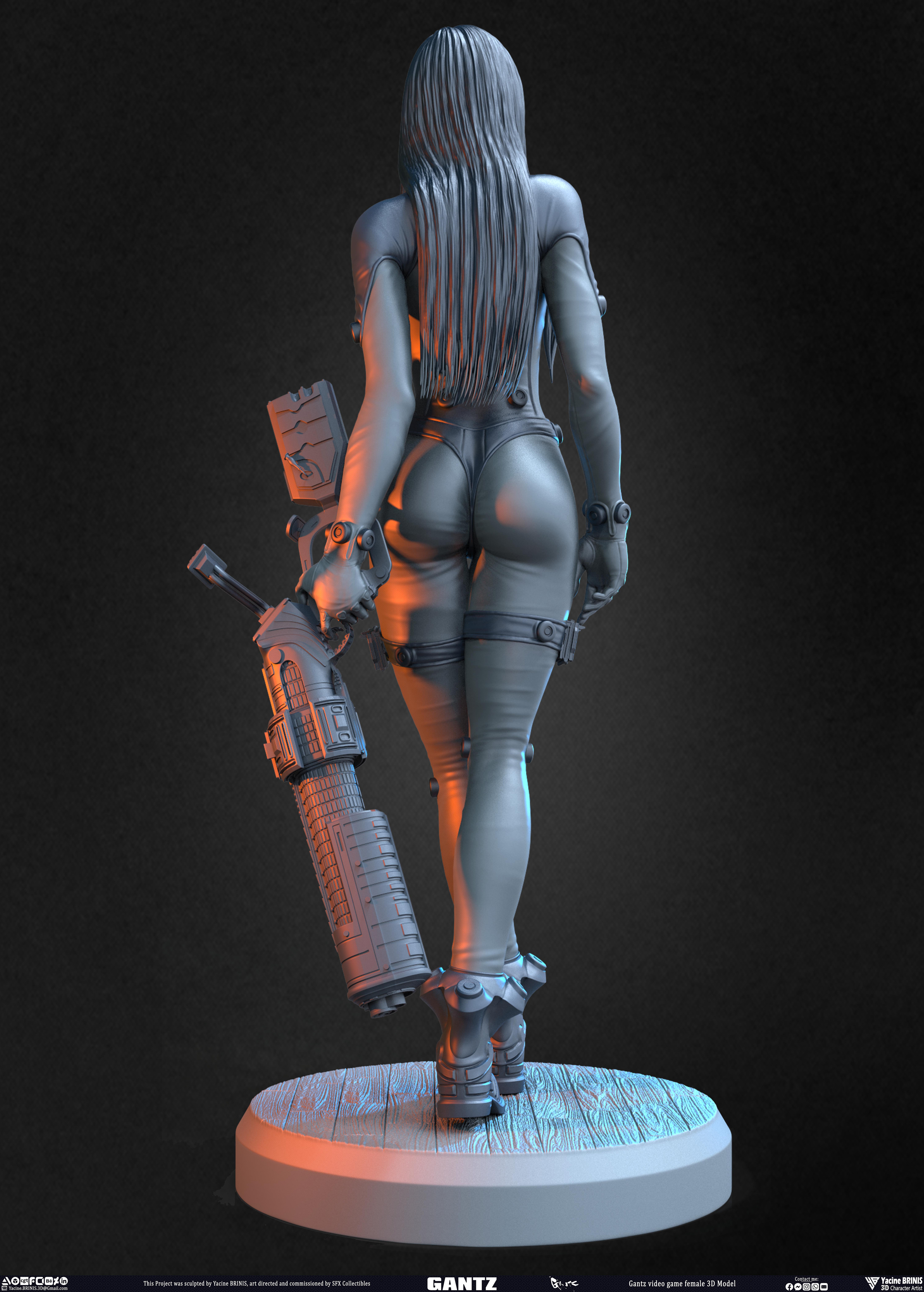 Gantz Video Game Female 3D Model sculpted by Yacine BRINIS 018