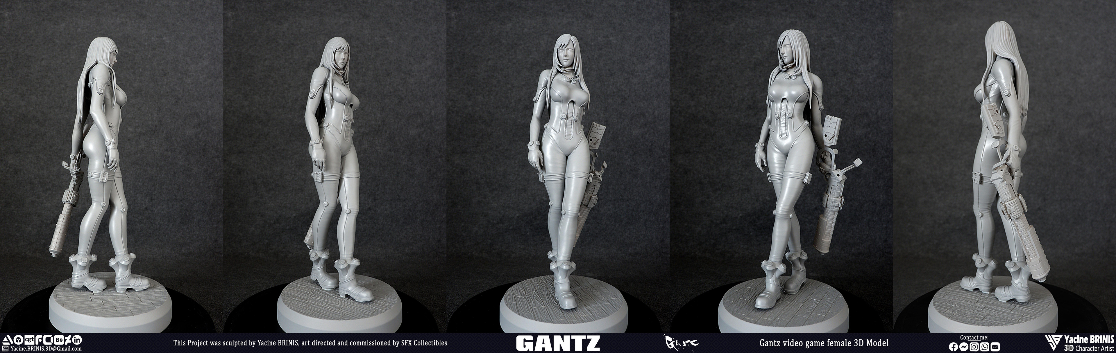 Gantz Video Game Female 3D Model sculpted by Yacine BRINIS 020 Printed by SFX Collectibles