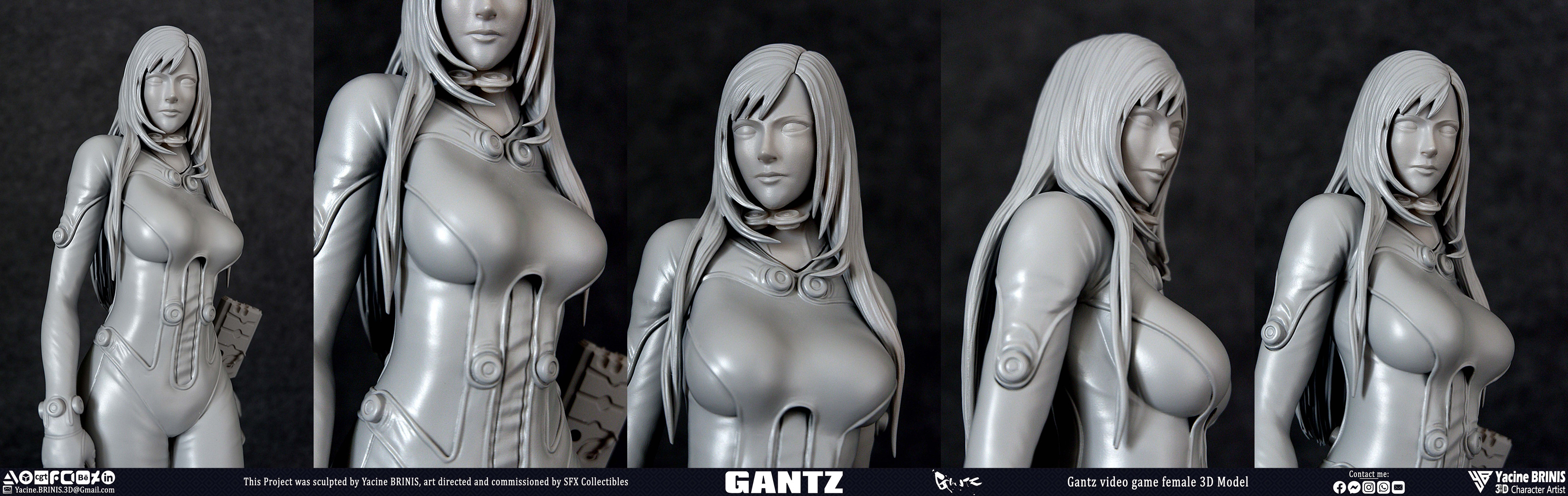Gantz Video Game Female 3D Model sculpted by Yacine BRINIS 022 Printed by SFX Collectibles