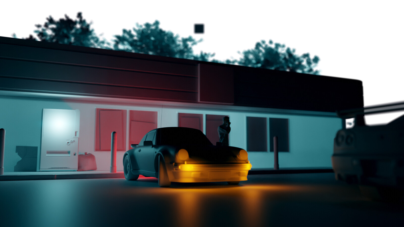 Clay Render // No texture or haze, background-less (Exhaust card hidden for better visibility)