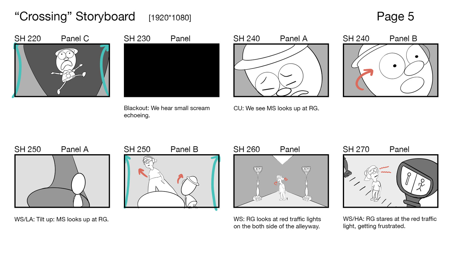 Storyboard (Shot 220 Panel C - 270)
