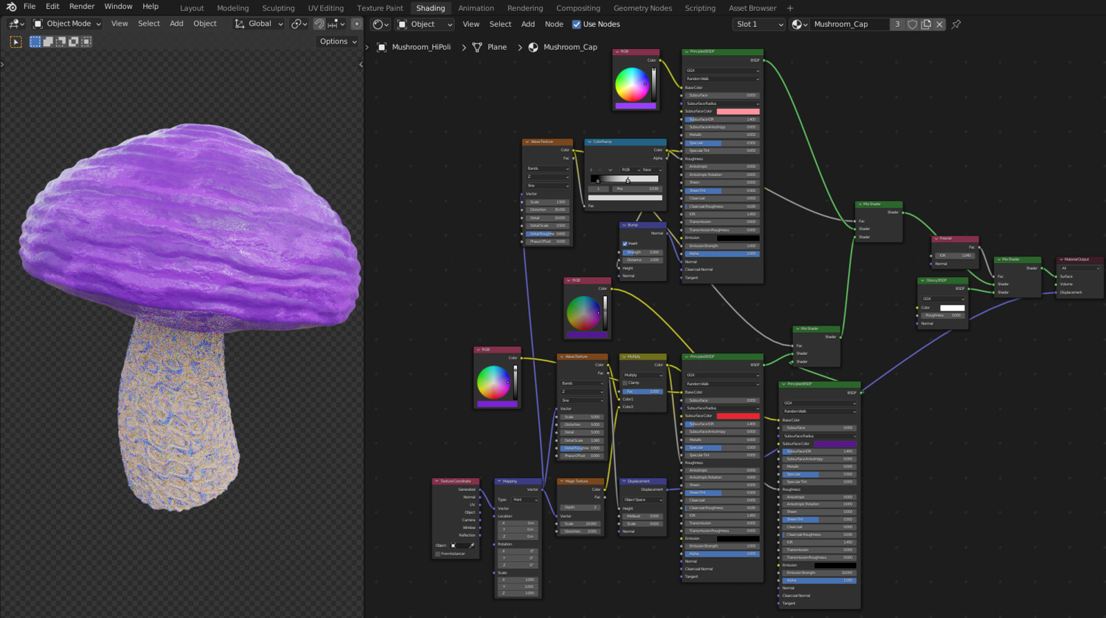 Mushroom cap shader