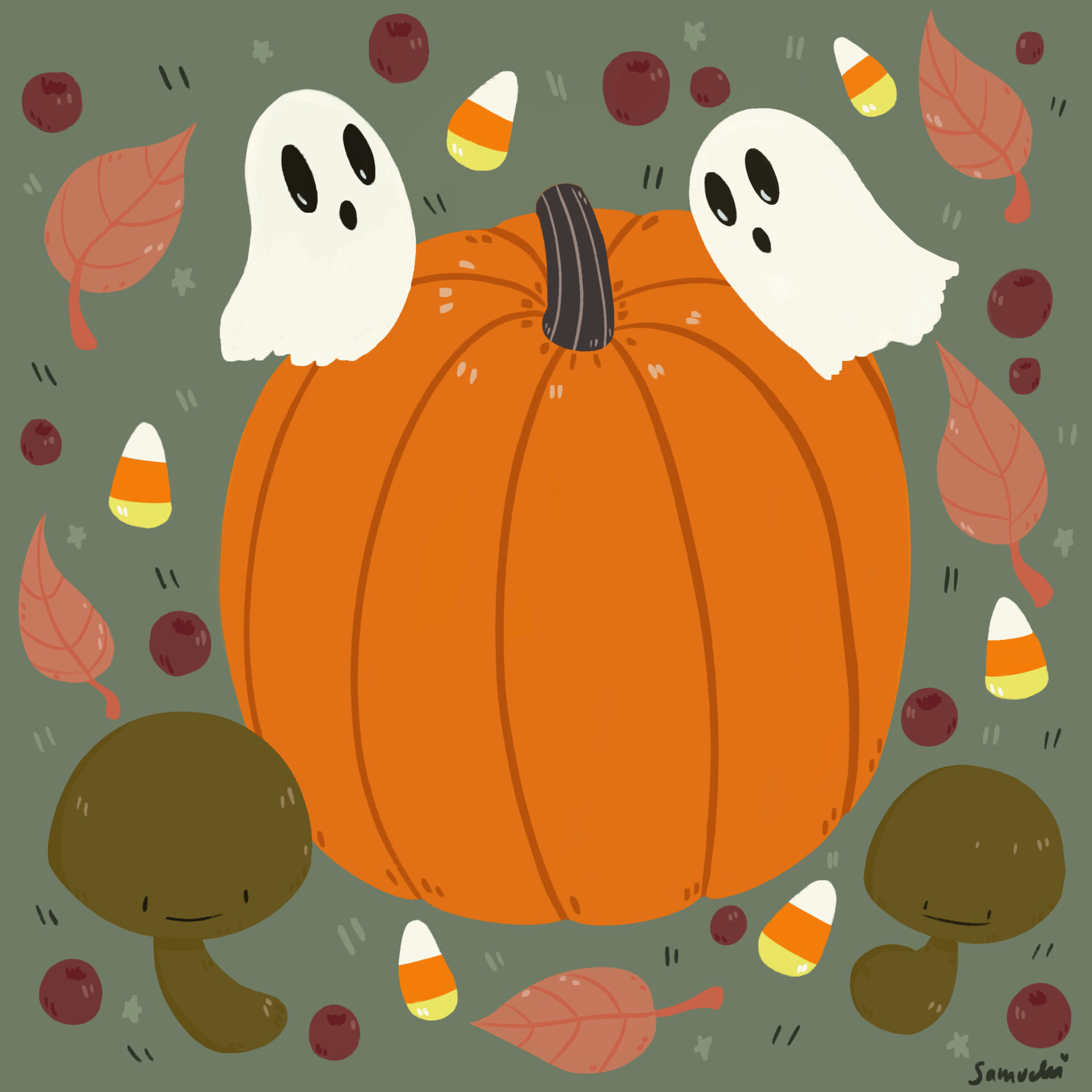 ArtStation - Spooky Fall Drawing