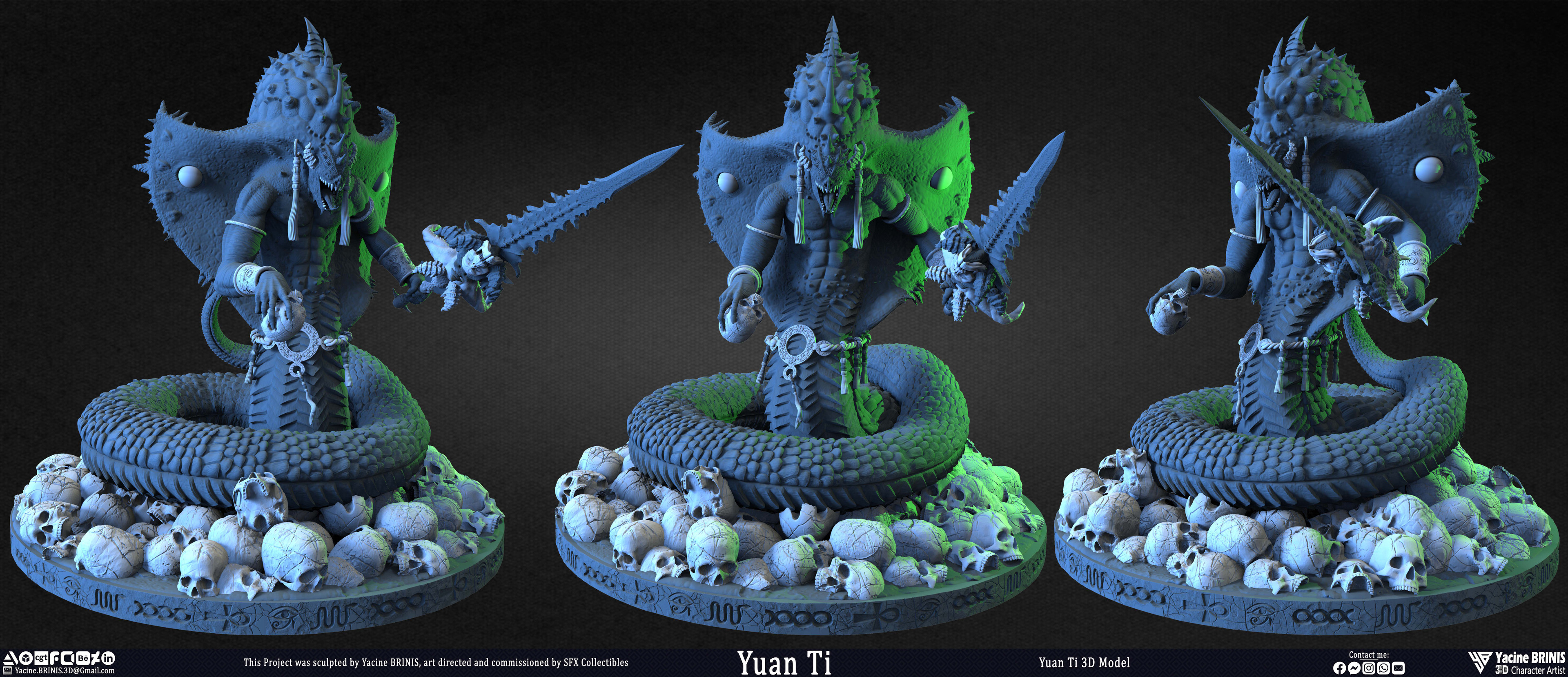 Yuan Ti snake 3D Model sculpted by Yacine BRINIS 002