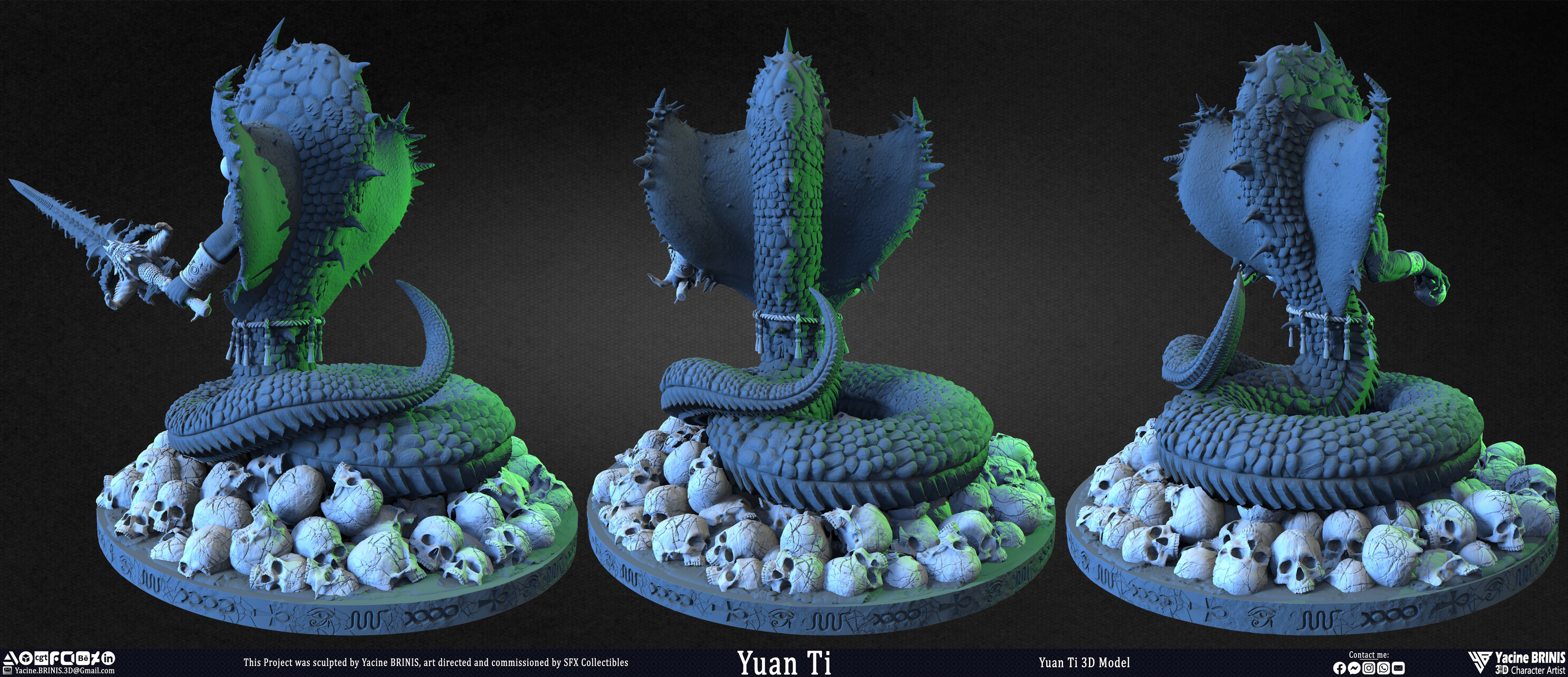 Yuan Ti snake 3D Model sculpted by Yacine BRINIS 003