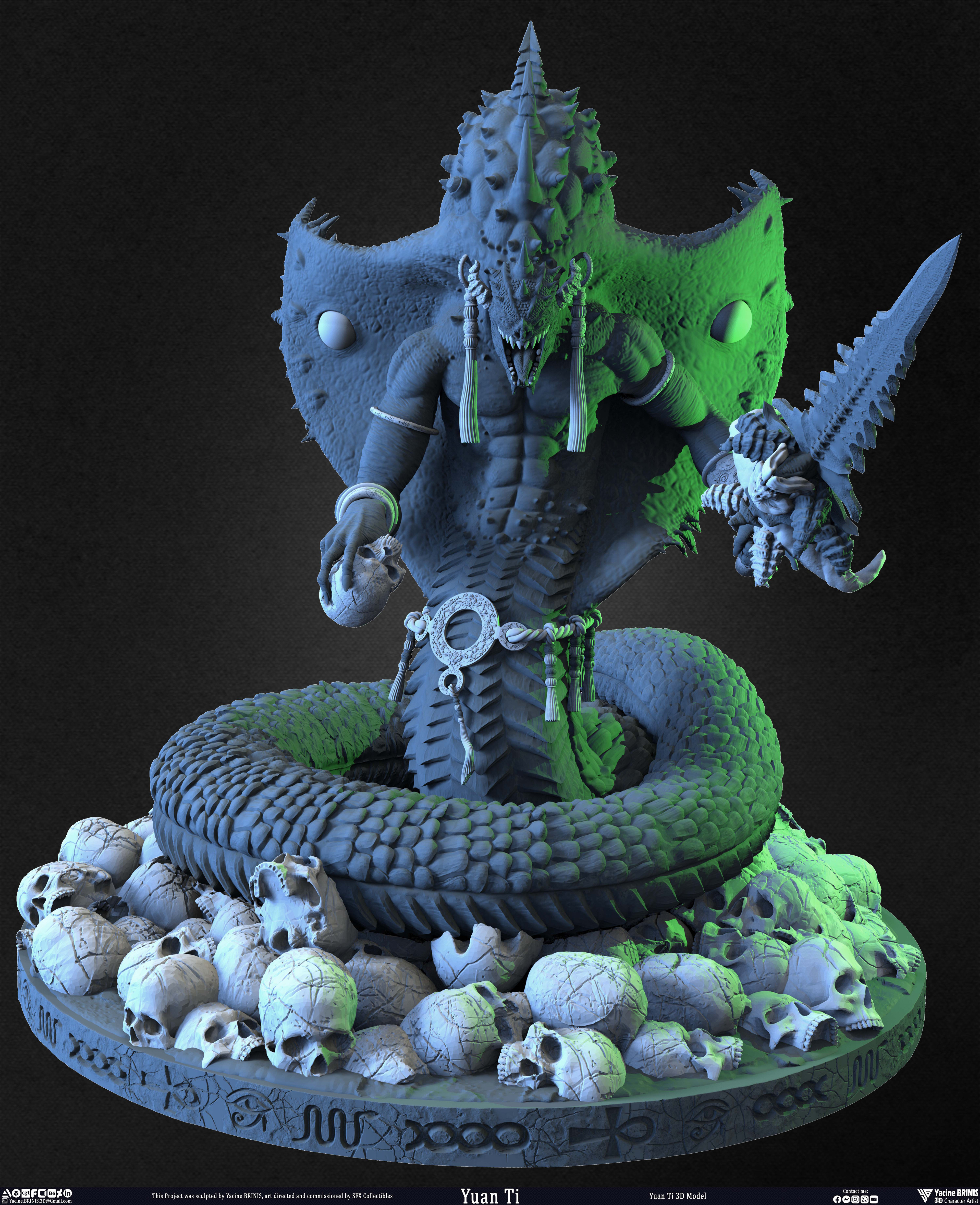 Yuan Ti snake 3D Model sculpted by Yacine BRINIS 005