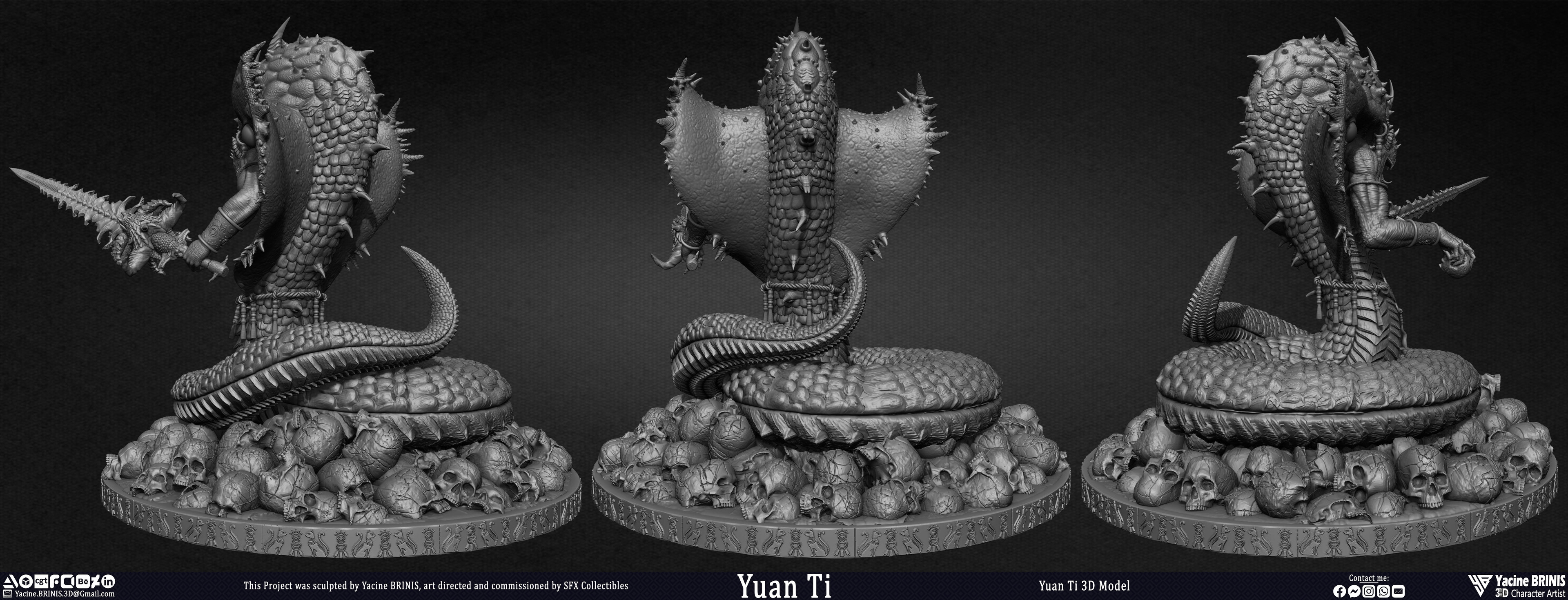 Yuan Ti snake 3D Model sculpted by Yacine BRINIS 012