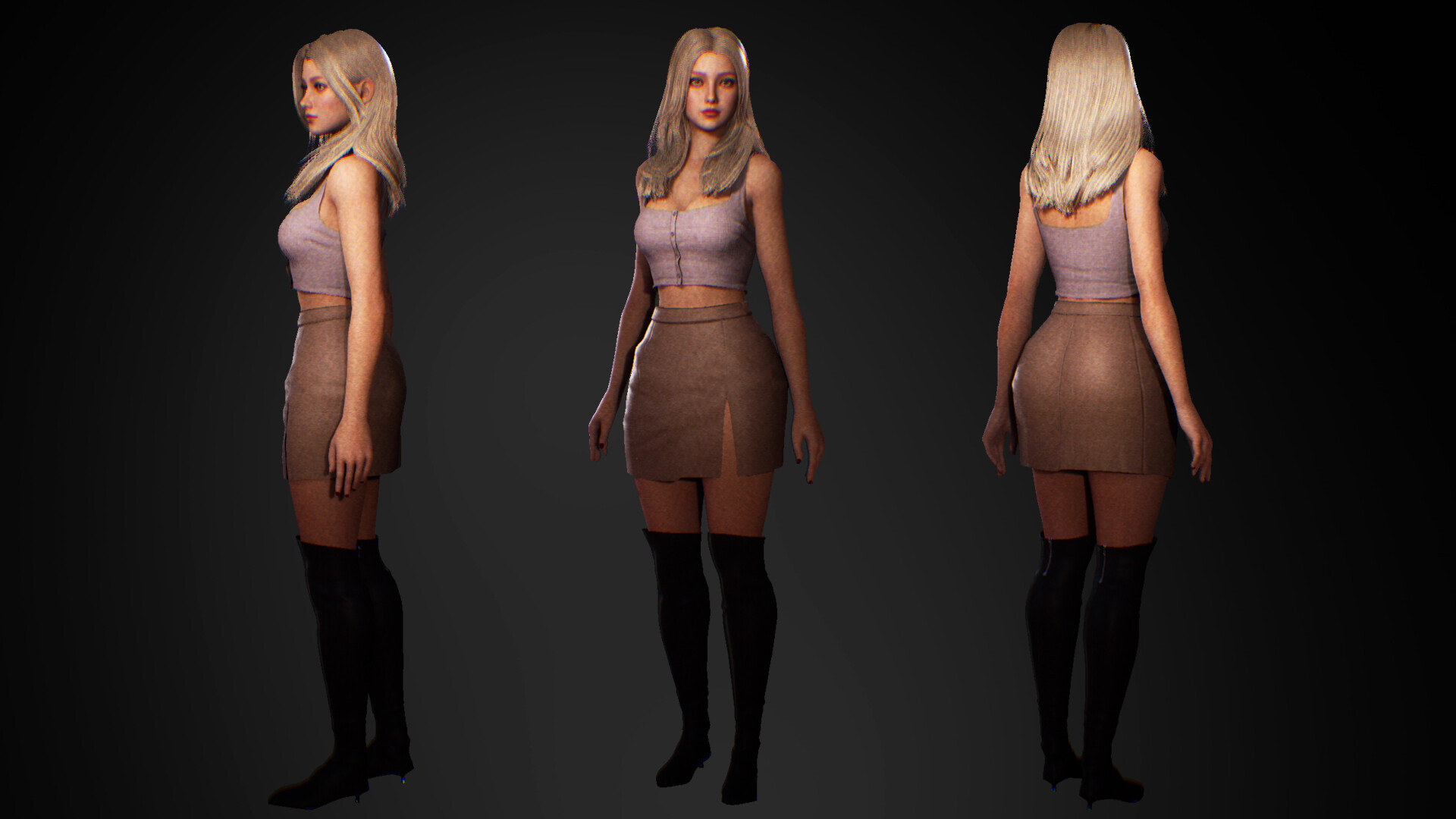 Xandra 3d ashley game ready rig for unreal engine blender