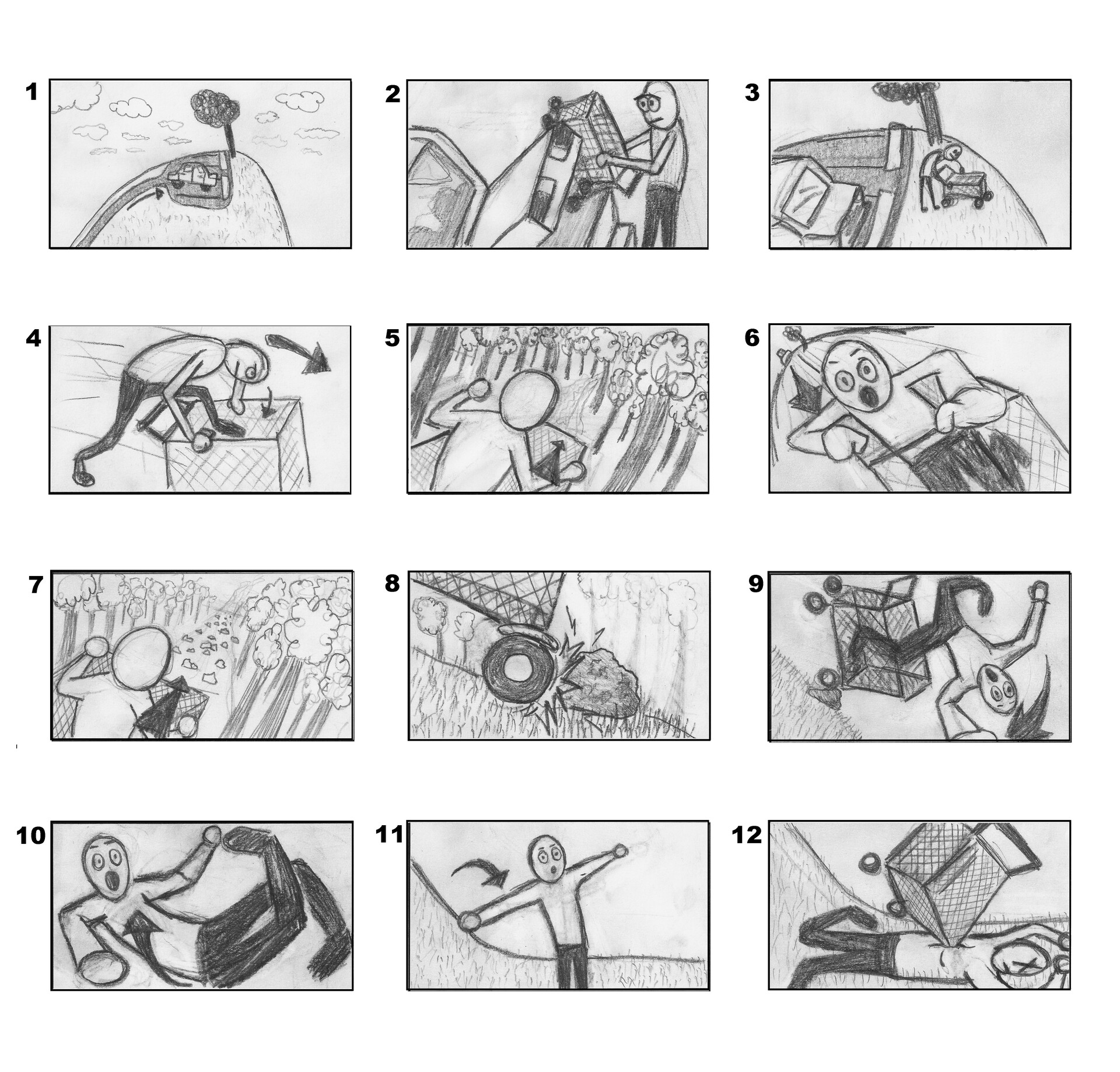 ArtStation Shopping Cart Joyride Storyboards