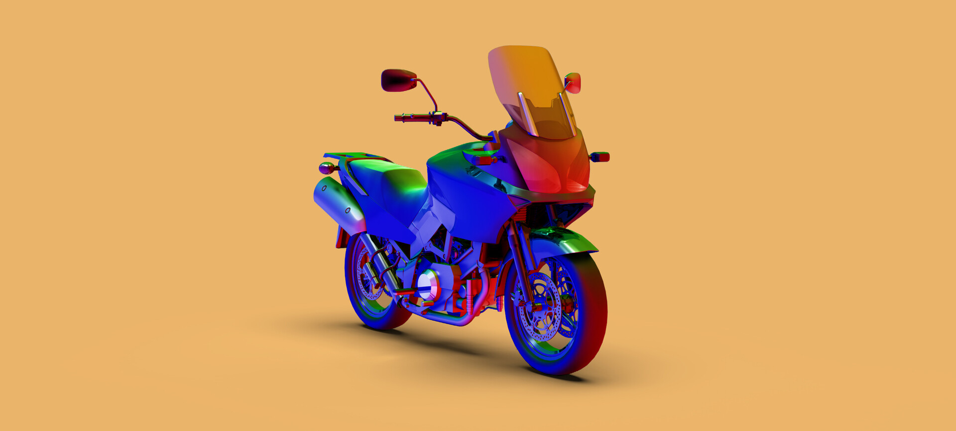 ArtStation - Suzuki V Strom 3D Low Poly, image size:1920x867