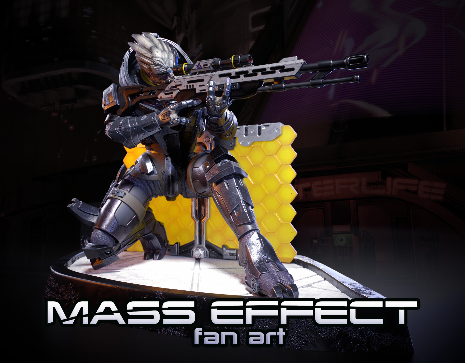Sam Bolotnikov Mass Effect Fanart Garrus Vakarian 3d print model