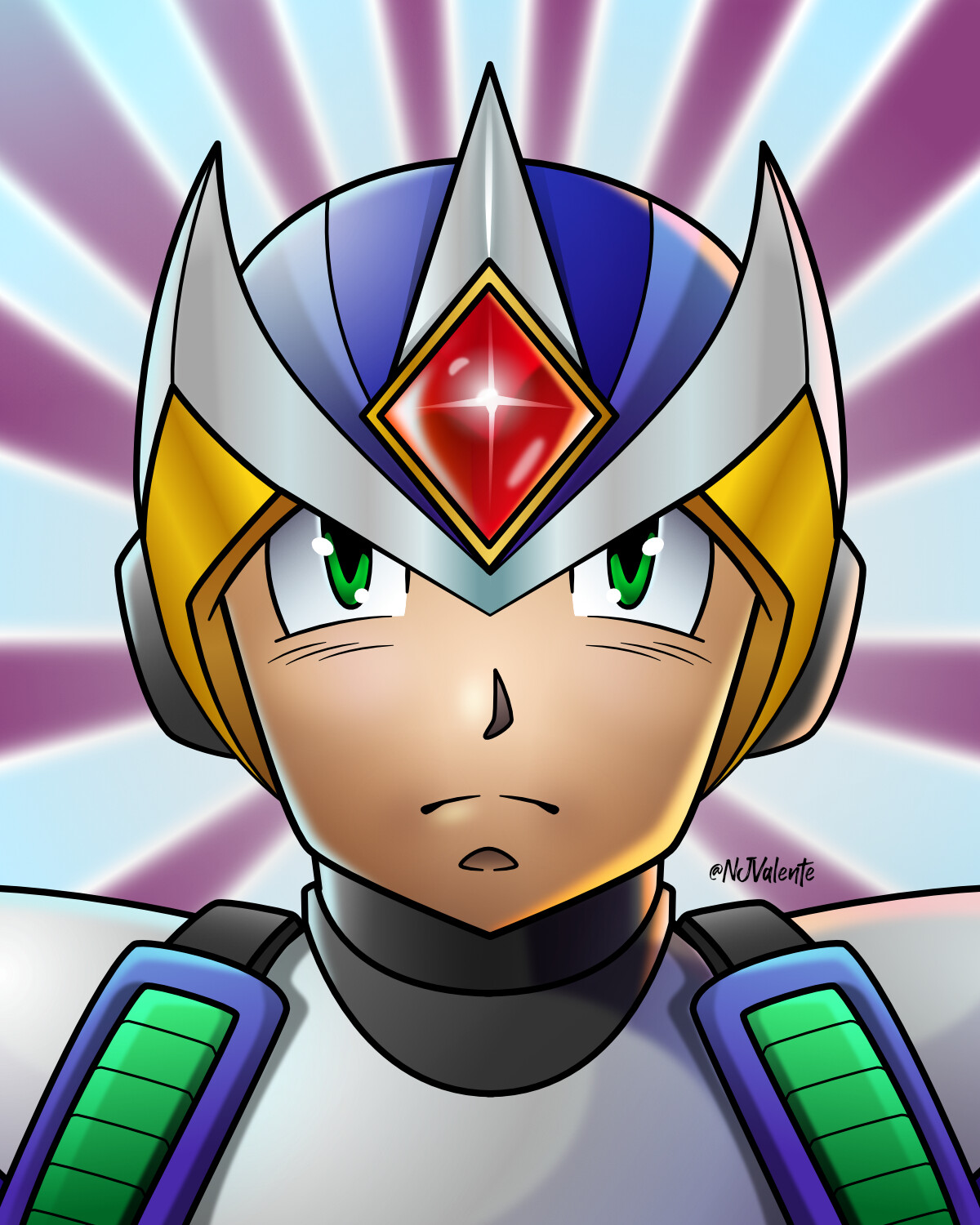 X  Second Armor from Mega Man X video game series. 