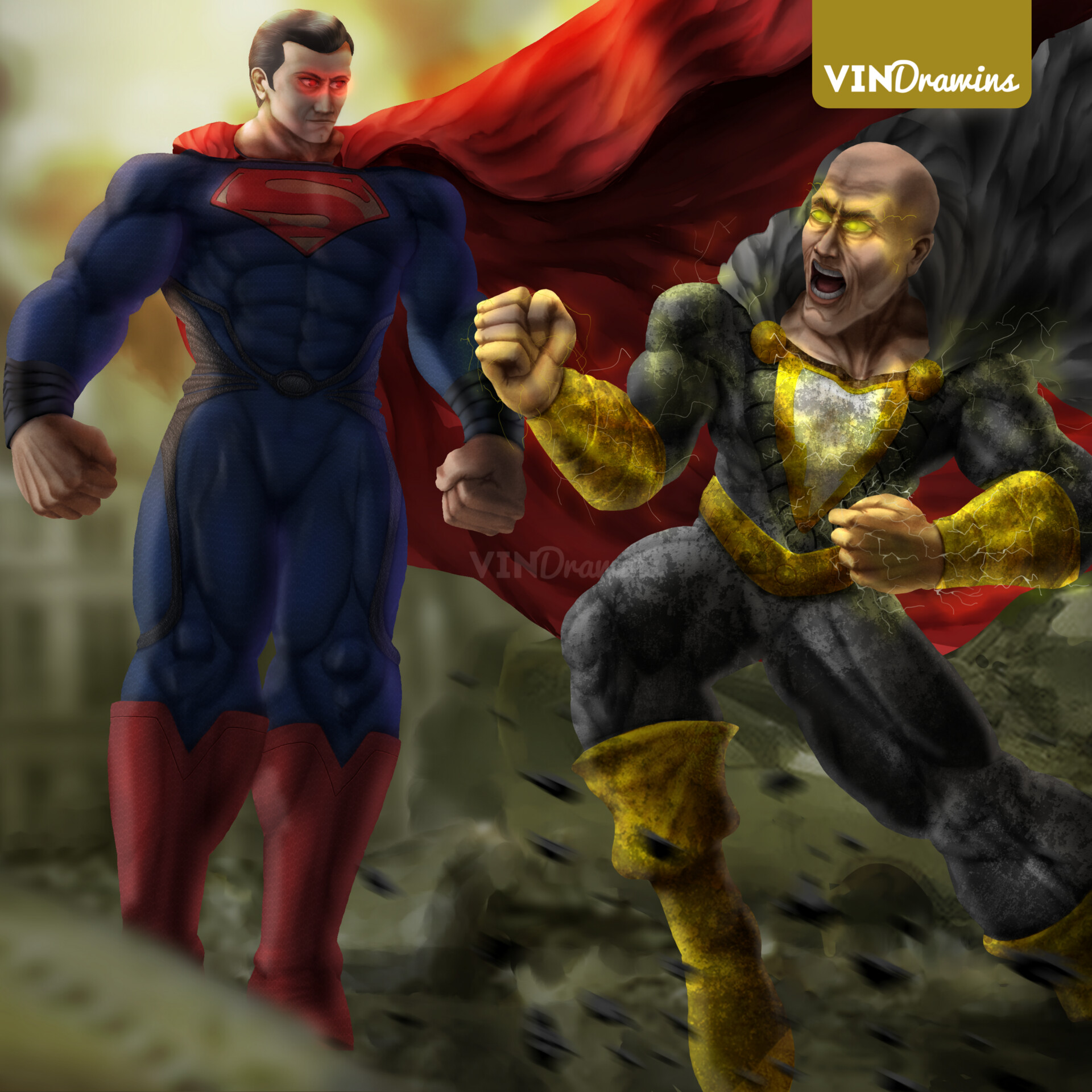Artwork] Black Adam vs Superman concept by @rahalarts on insta. We need  henry Back. : r/DC_Cinematic