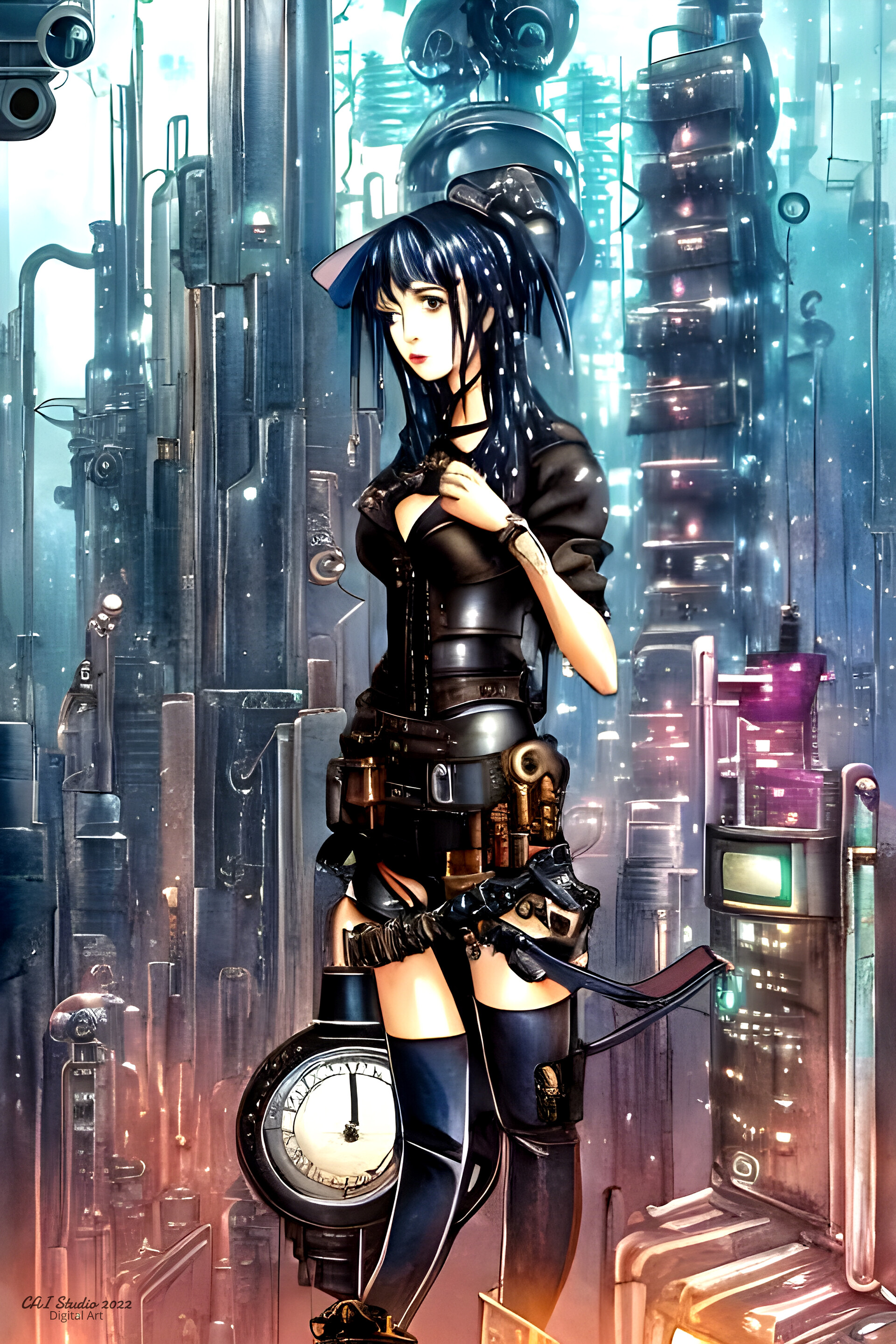 Anime. Anime Girl , Cyberpunk, Steampunk, Sci-fi, Fantasy. Japanese  Animation, Hand-drawn and Computer-generated Stock Illustration -  Illustration of dramatic, lover: 276606699