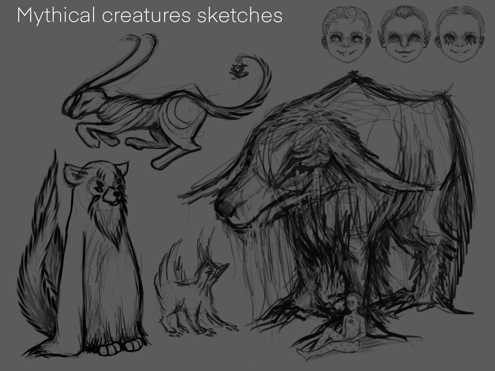 Buy Original Graphite Drawing fae Creature Study 1  Online in India  Etsy