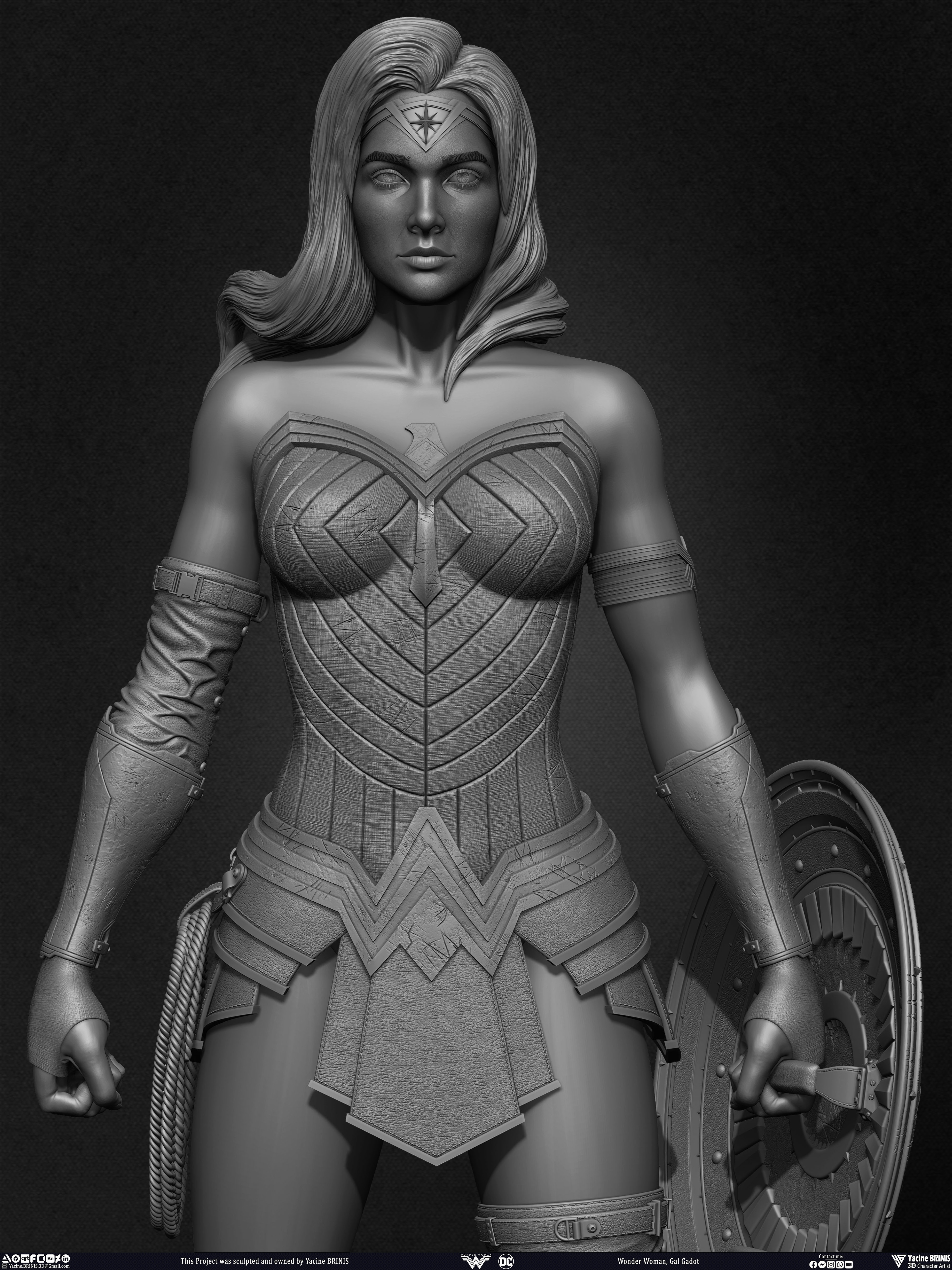 Wonder Woman Gal Gadot 3D Model sculpted by Yacine BRINIS 021