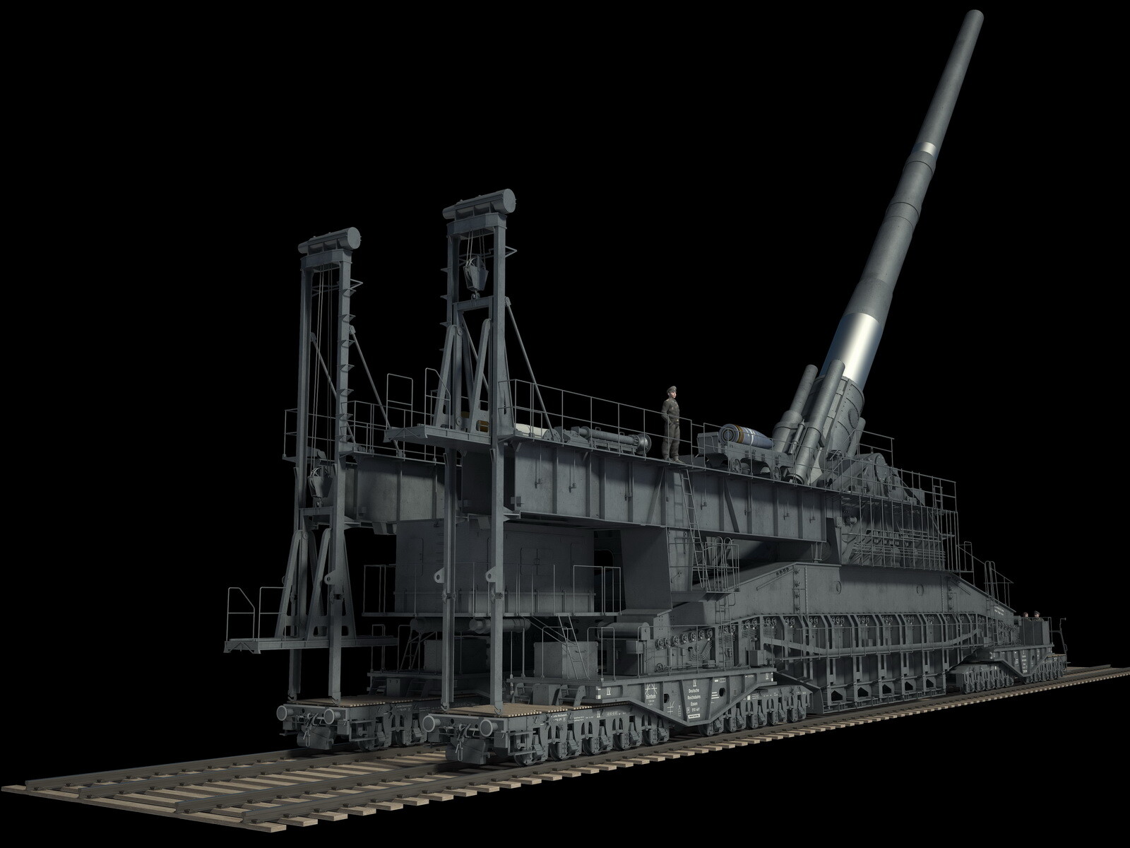 Schwerer Gustav railway artillery 80cm 1/200 (8PU8TSP2J) by 3dtankfactory