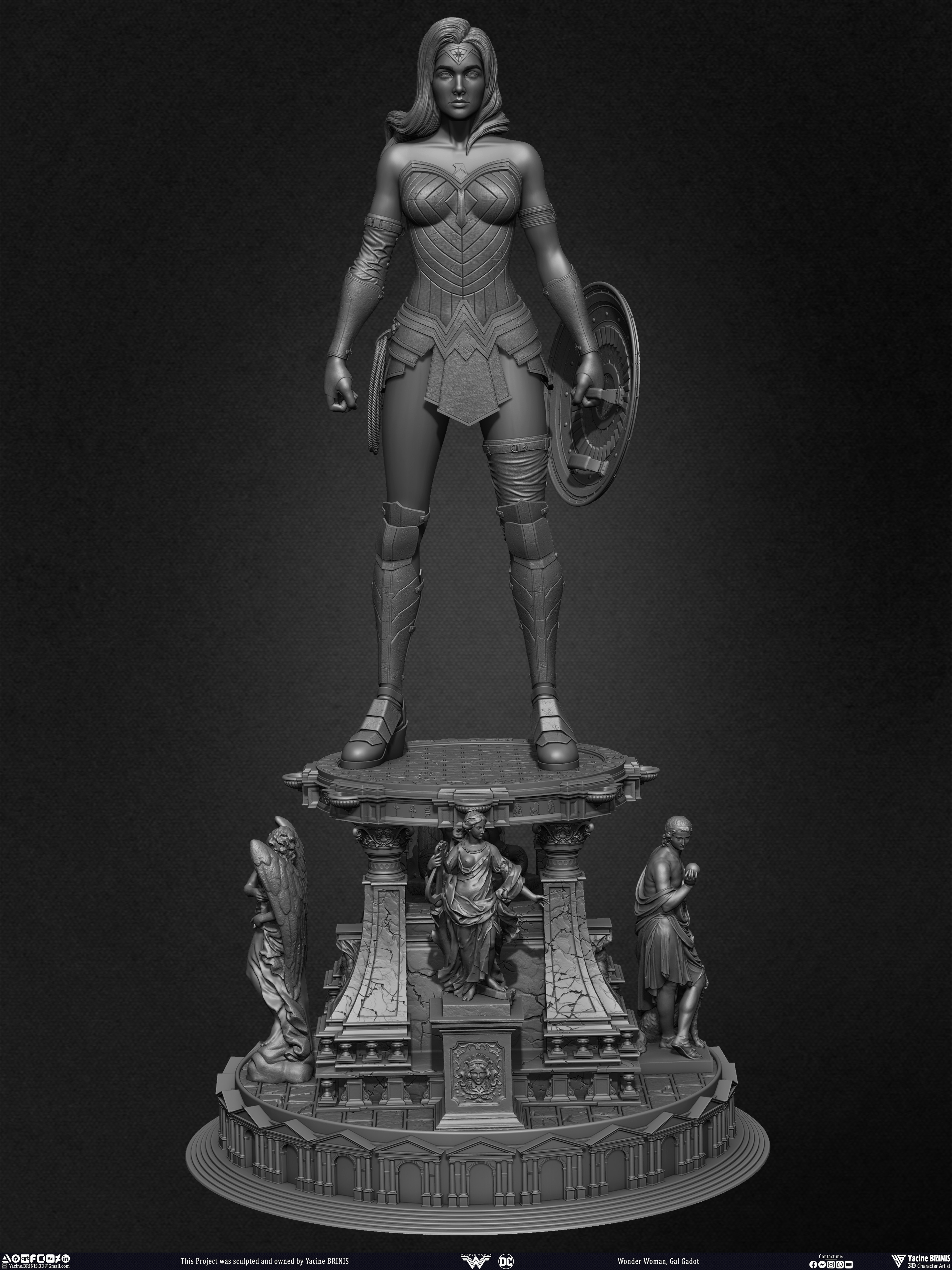 Wonder Woman Gal Gadot 3D Model sculpted by Yacine BRINIS 028