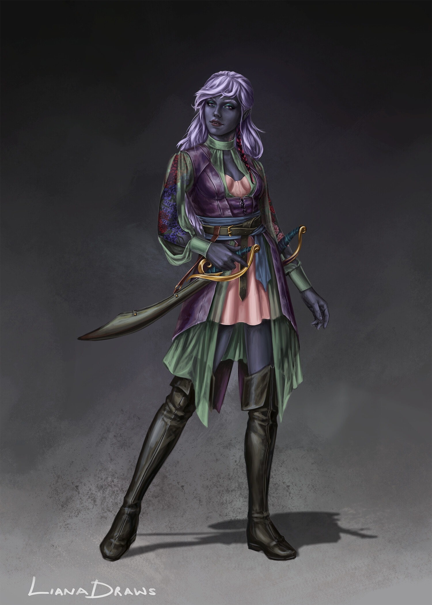 ArtStation Half drow Bard artstation-half-drow-bard