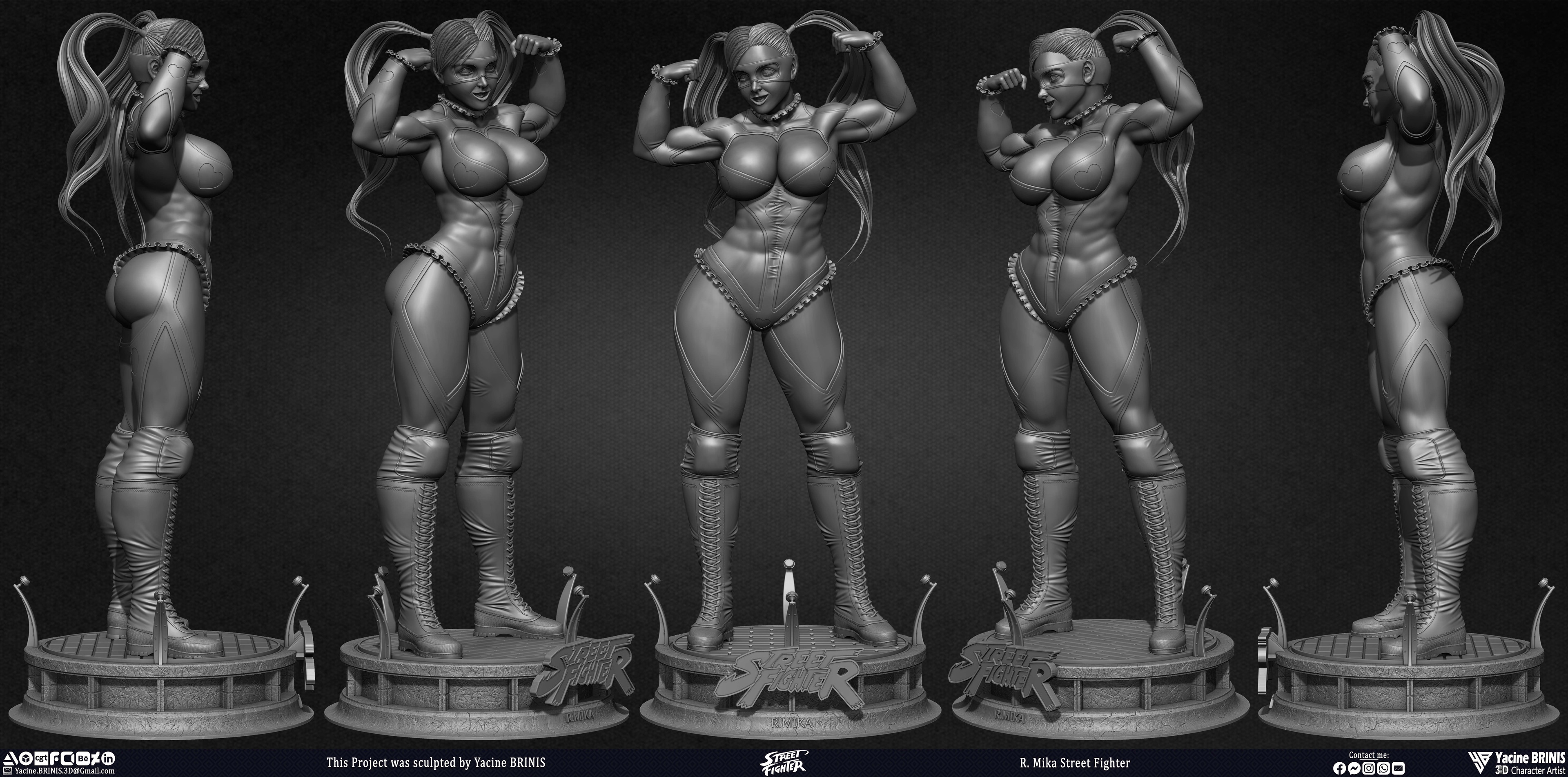 R Mika Street Fighter Video Game 3D Character sculpted by Yacine BRINIS 016