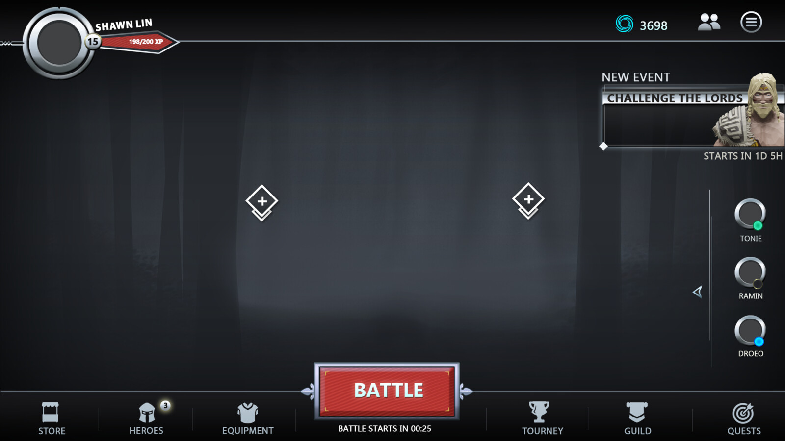 Transparent UI, which is made to blend with any background. The profile picture is created creatively, where the progression of the player's XP is shown in a Sword.