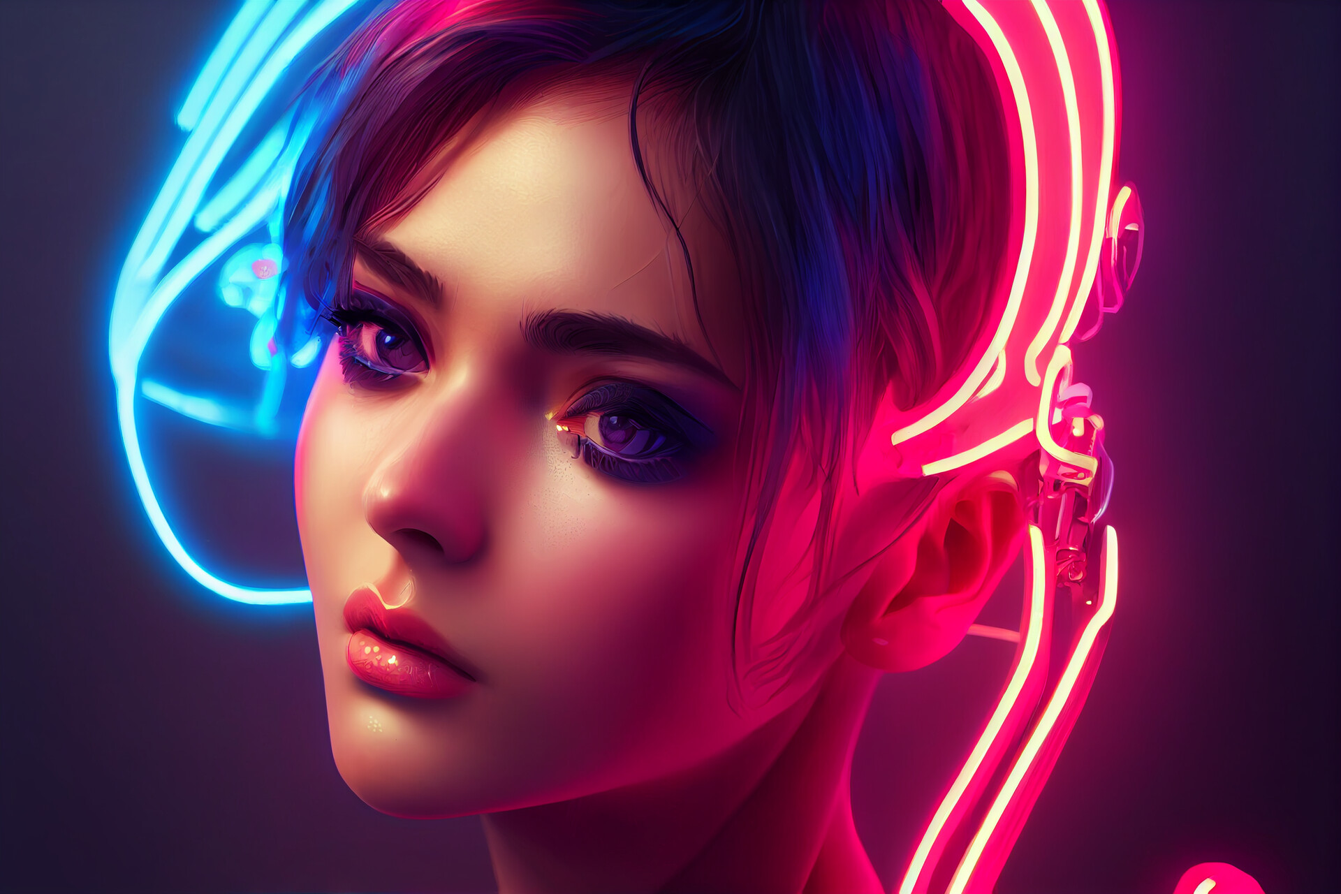 ArtStation - neon girl