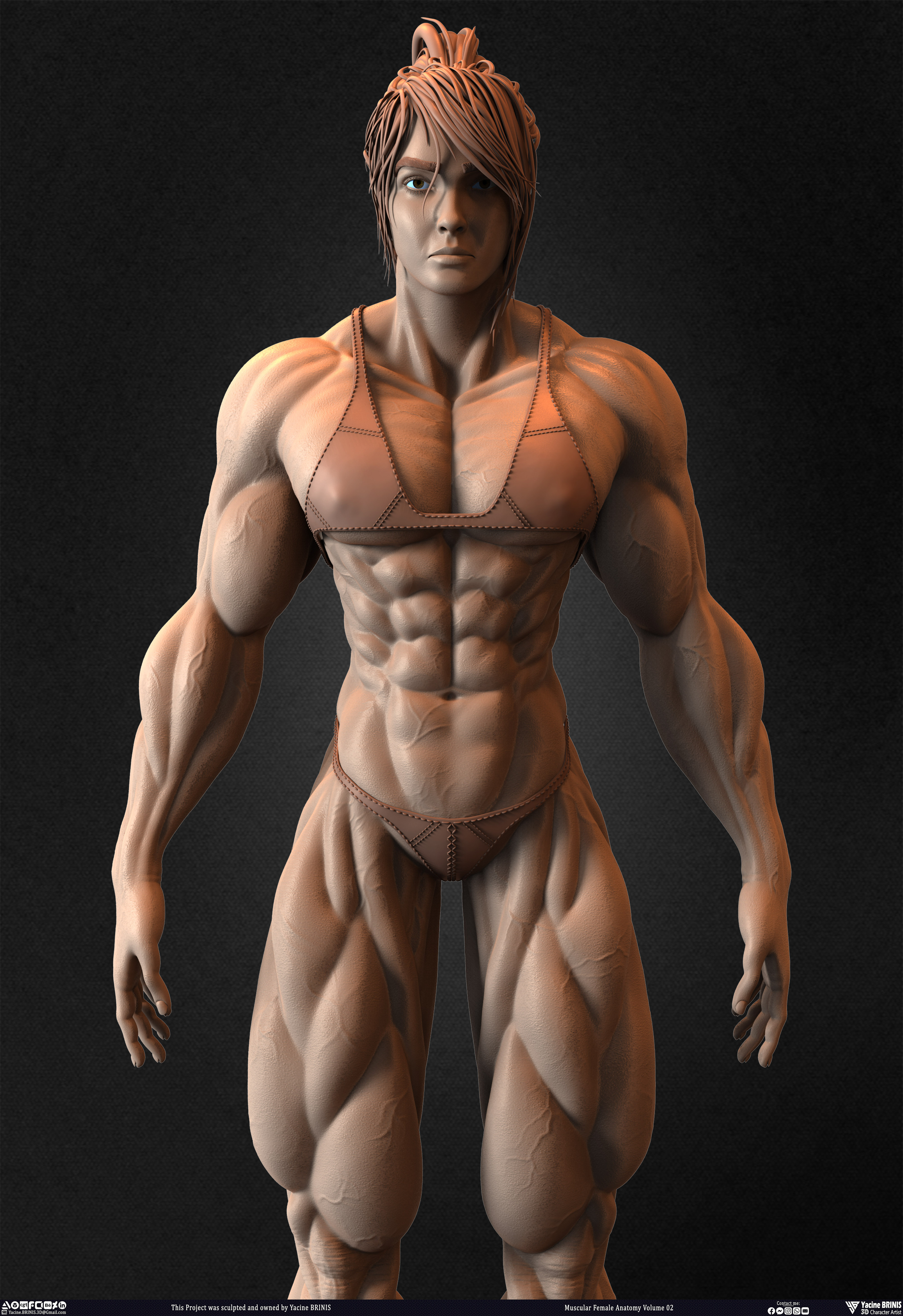 Muscular Female anatomy Volume 02 sculpted by Yacine BRINIS 011
