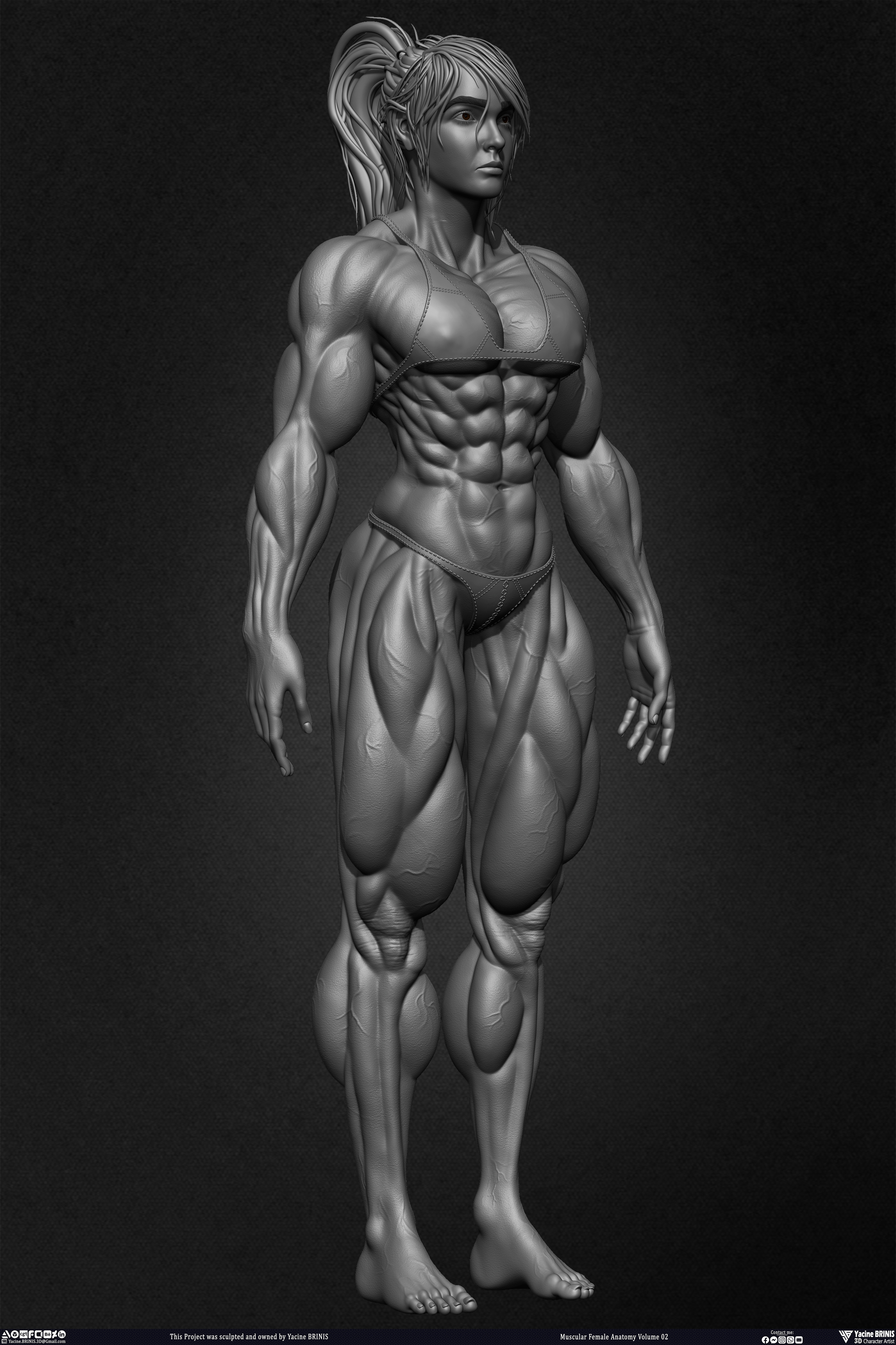 Muscular Female anatomy Volume 02 sculpted by Yacine BRINIS 016