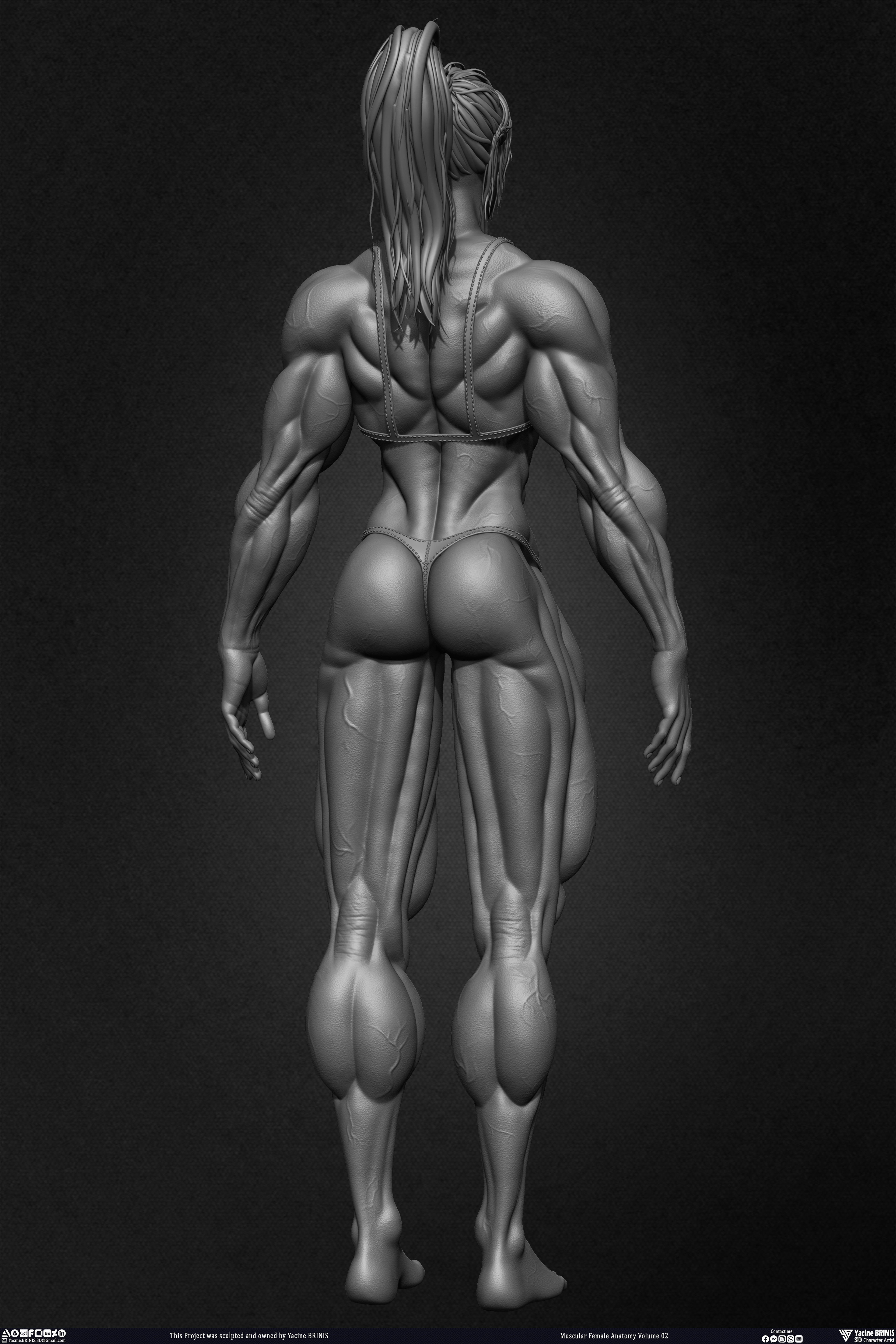 Muscular Female anatomy Volume 02 sculpted by Yacine BRINIS 018
