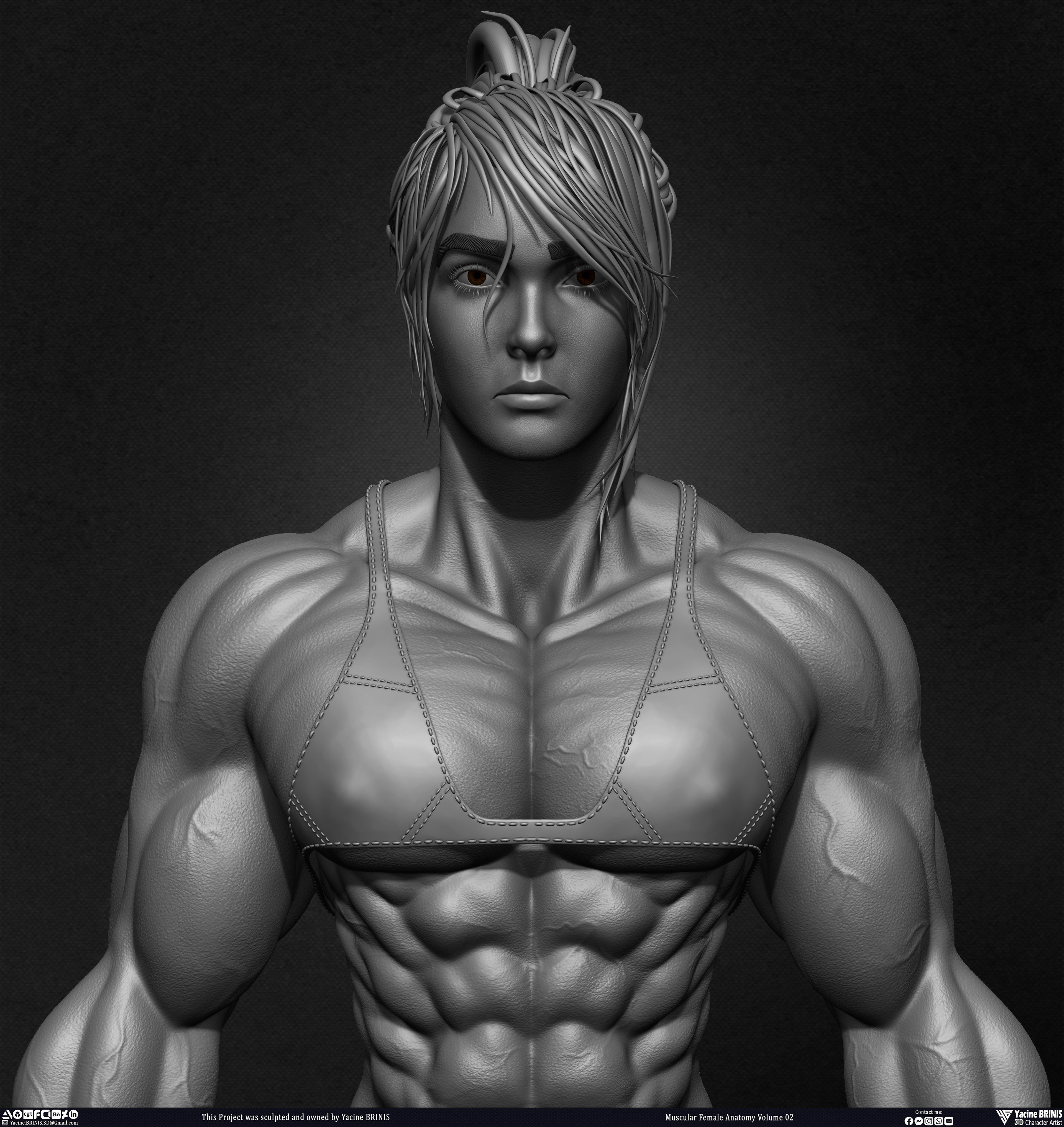 Muscular Female anatomy Volume 02 sculpted by Yacine BRINIS 021